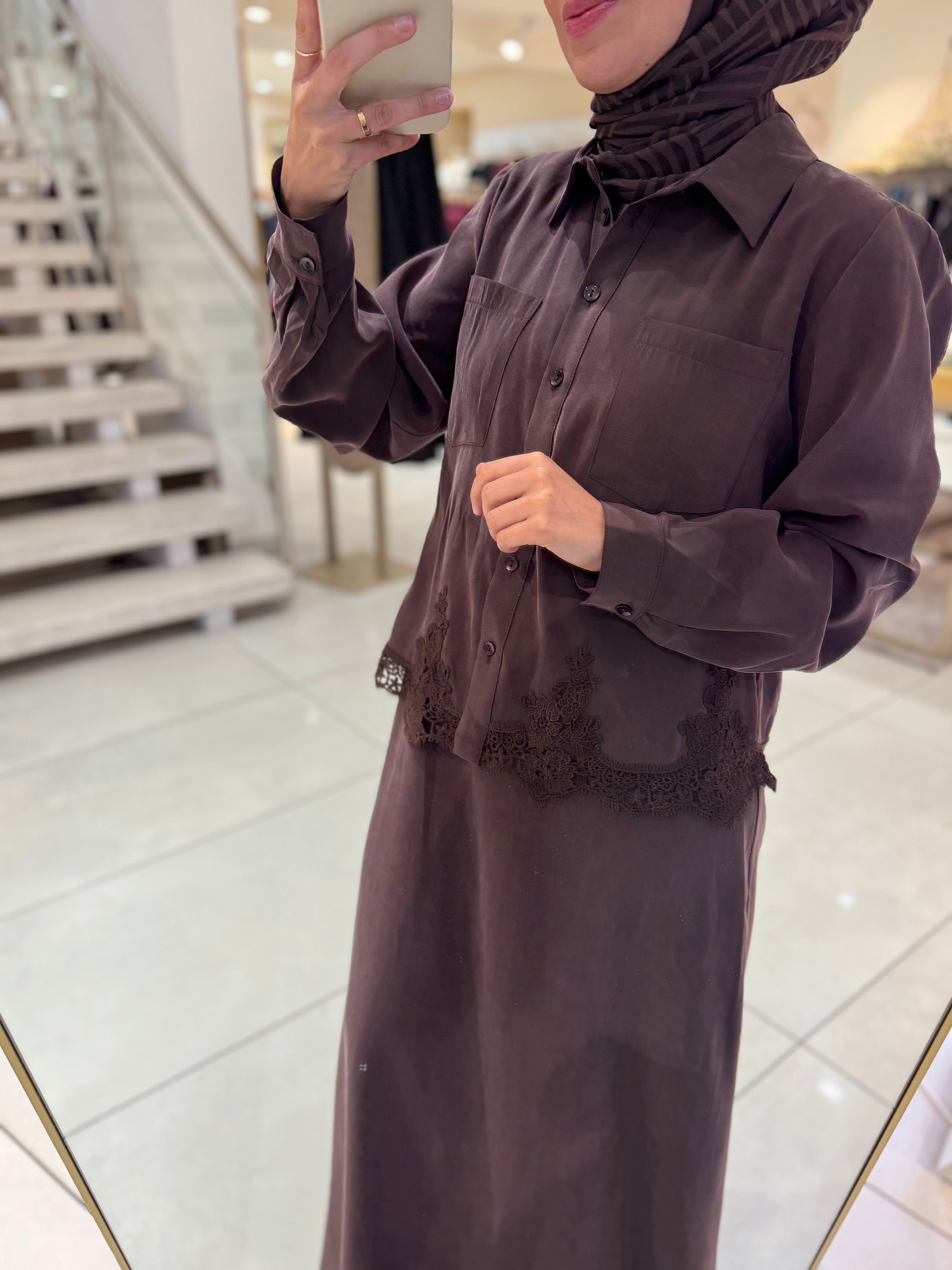 2-Teiler mit Kleid Spitzendetail