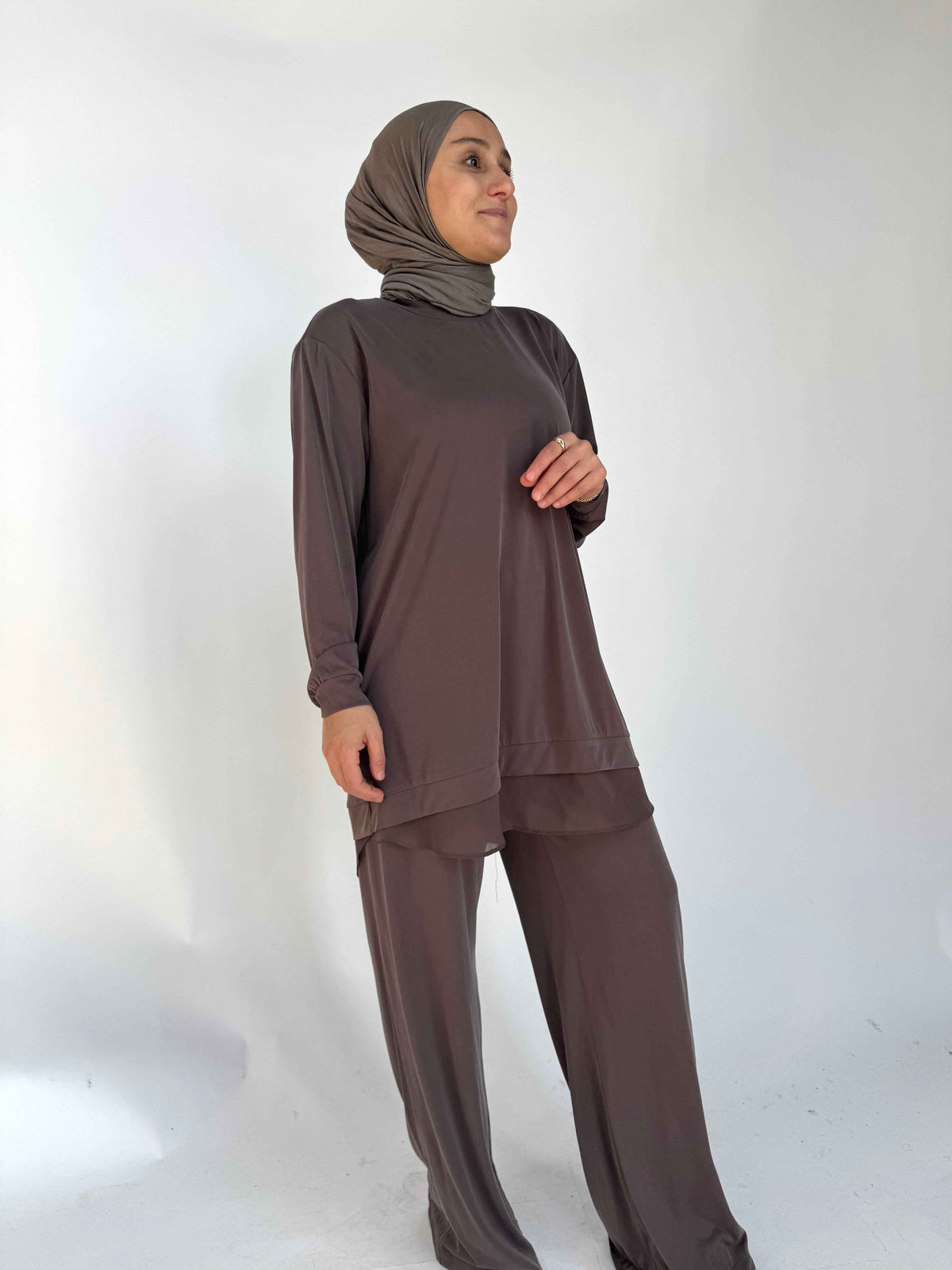 Zweiteiler Modal mit Chiffon