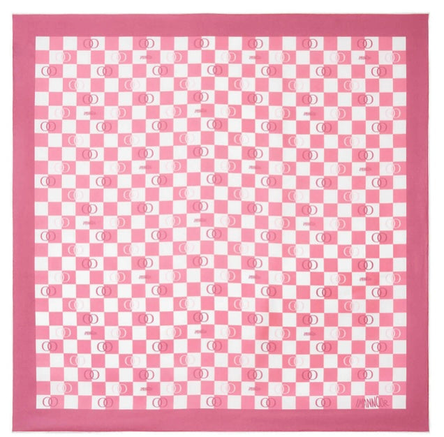 İmannoor Dama Logo Silk Scarf in Pink