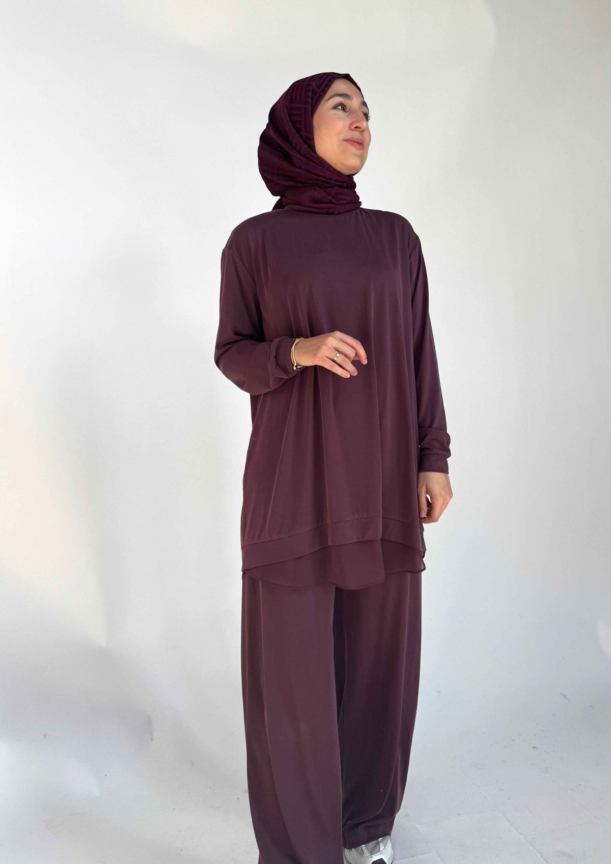 Zweiteiler Modal mit Chiffon