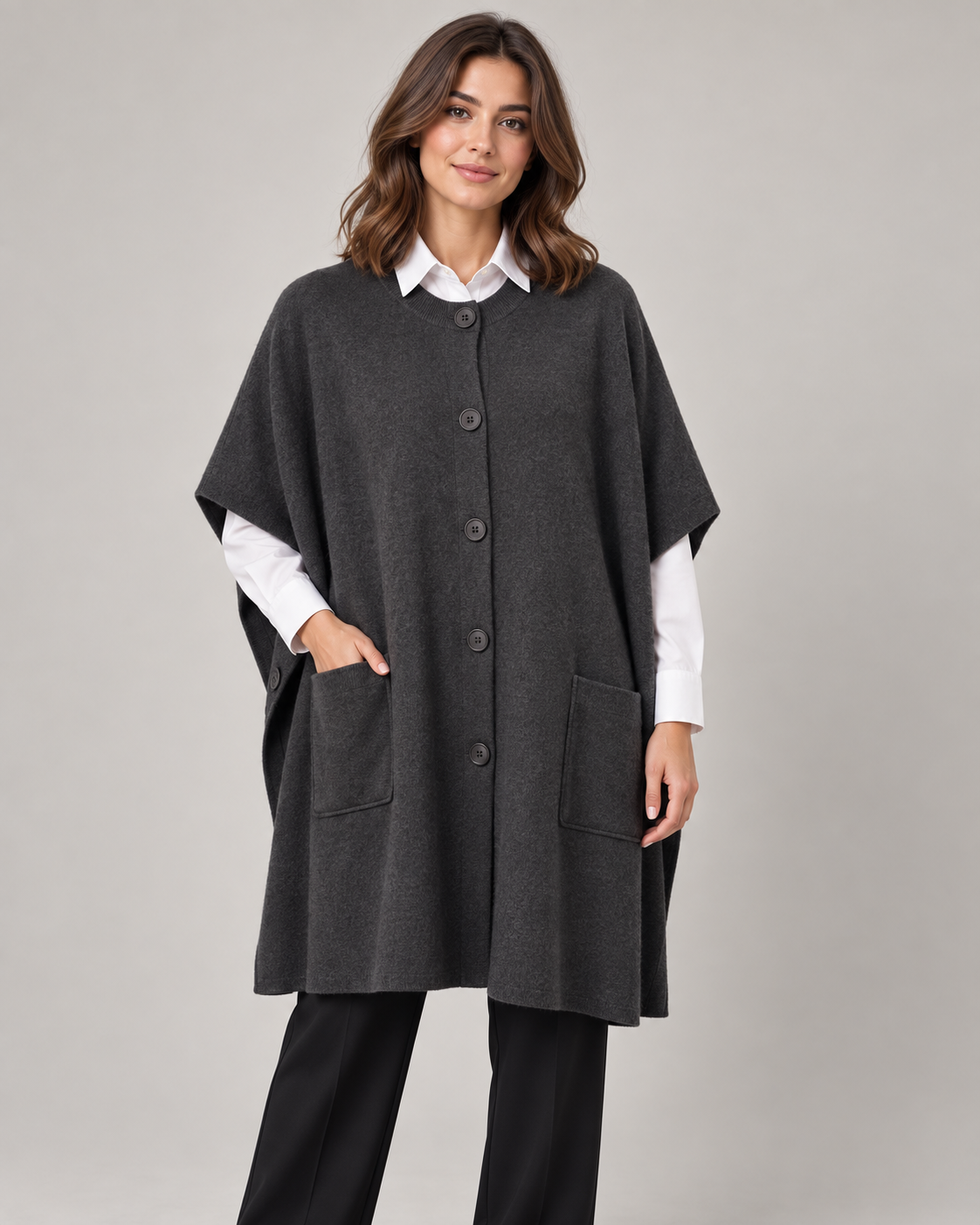 Strick-Cape Poncho