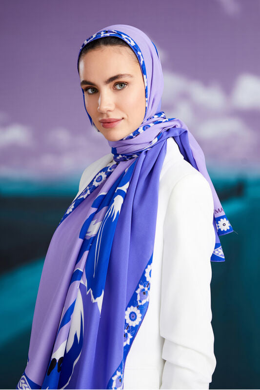 Tulip Silk Shawl Lilac