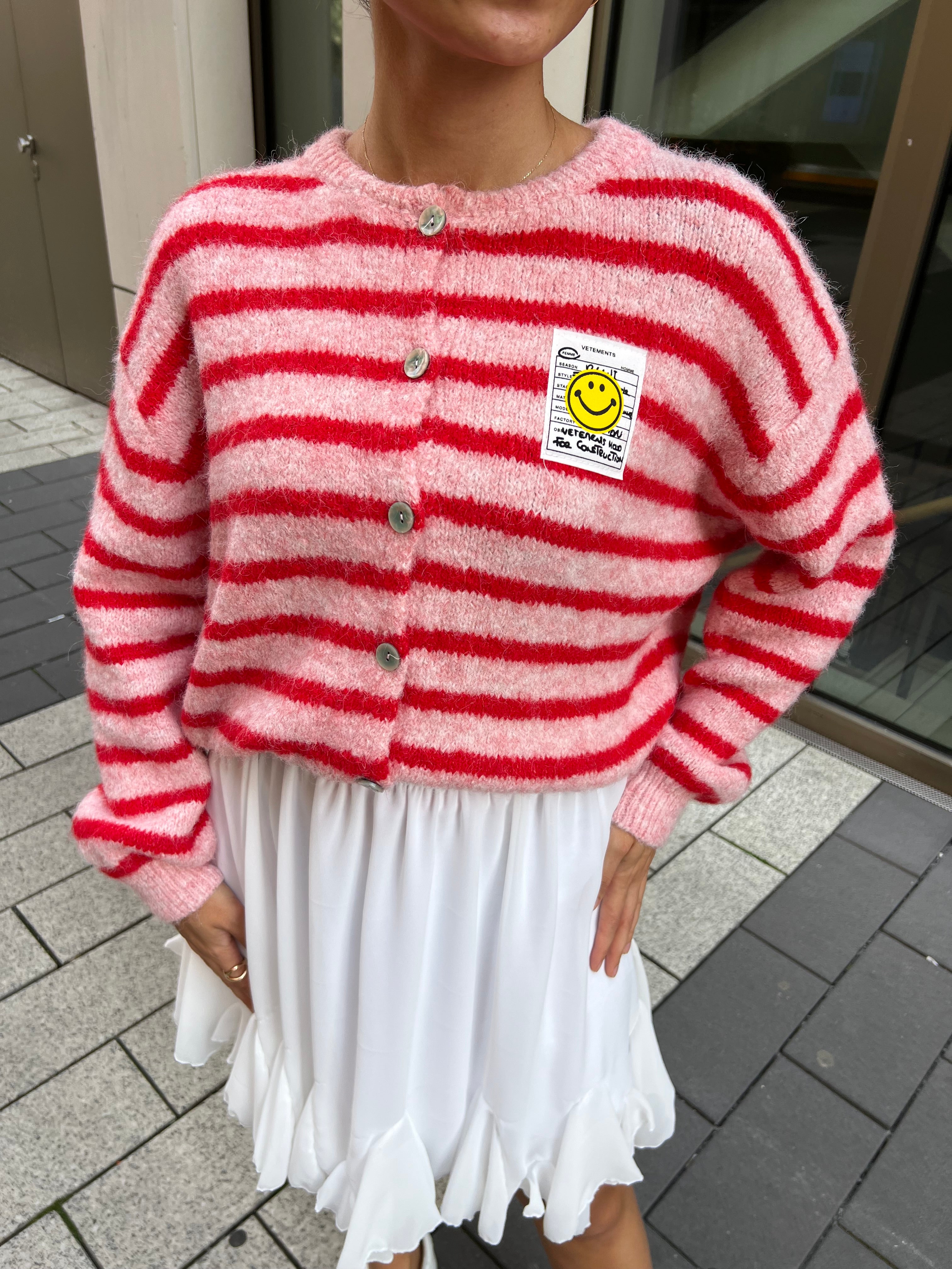 Smiley Cardigan Gestreift