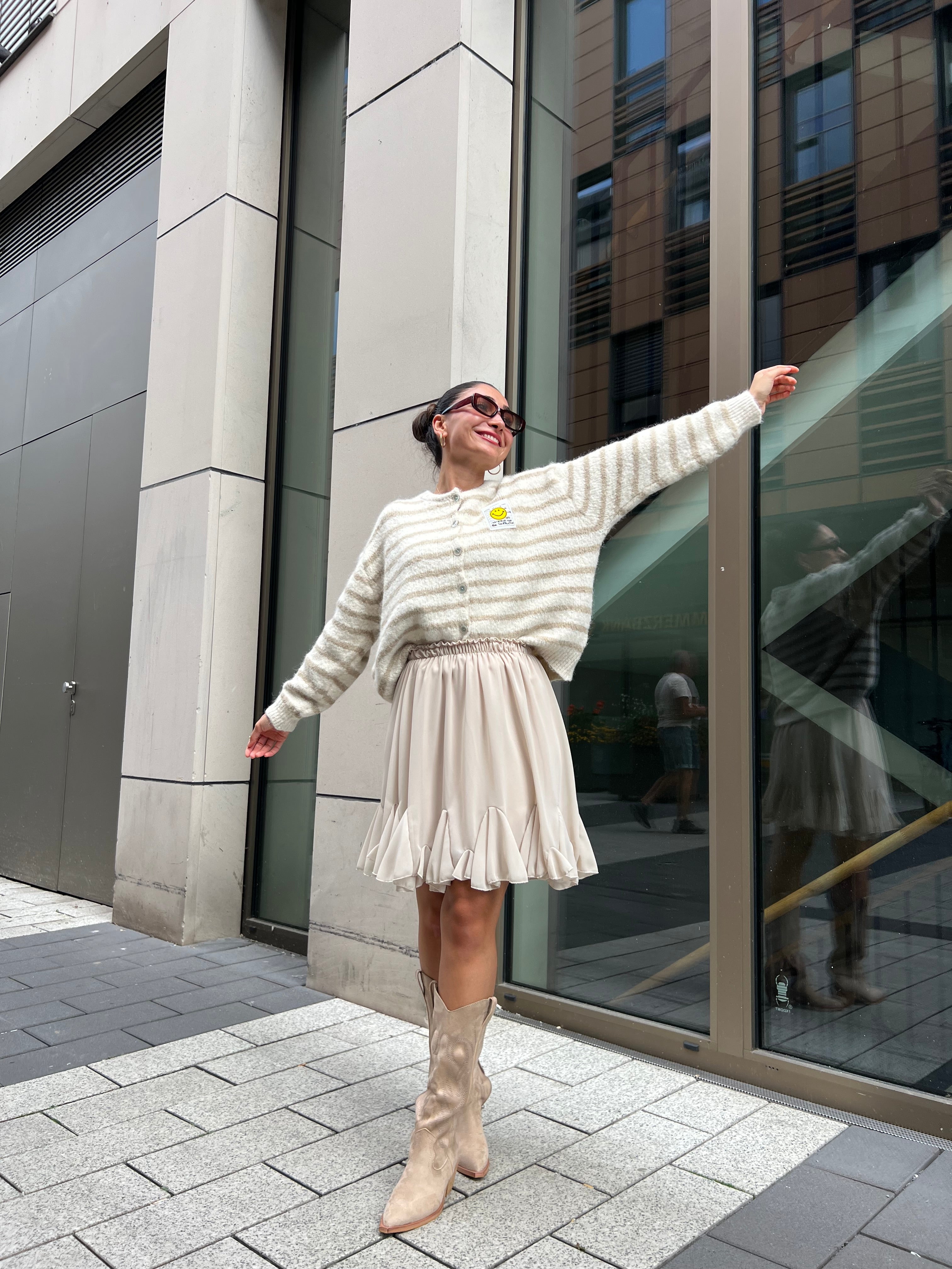 Smiley Cardigan Gestreift