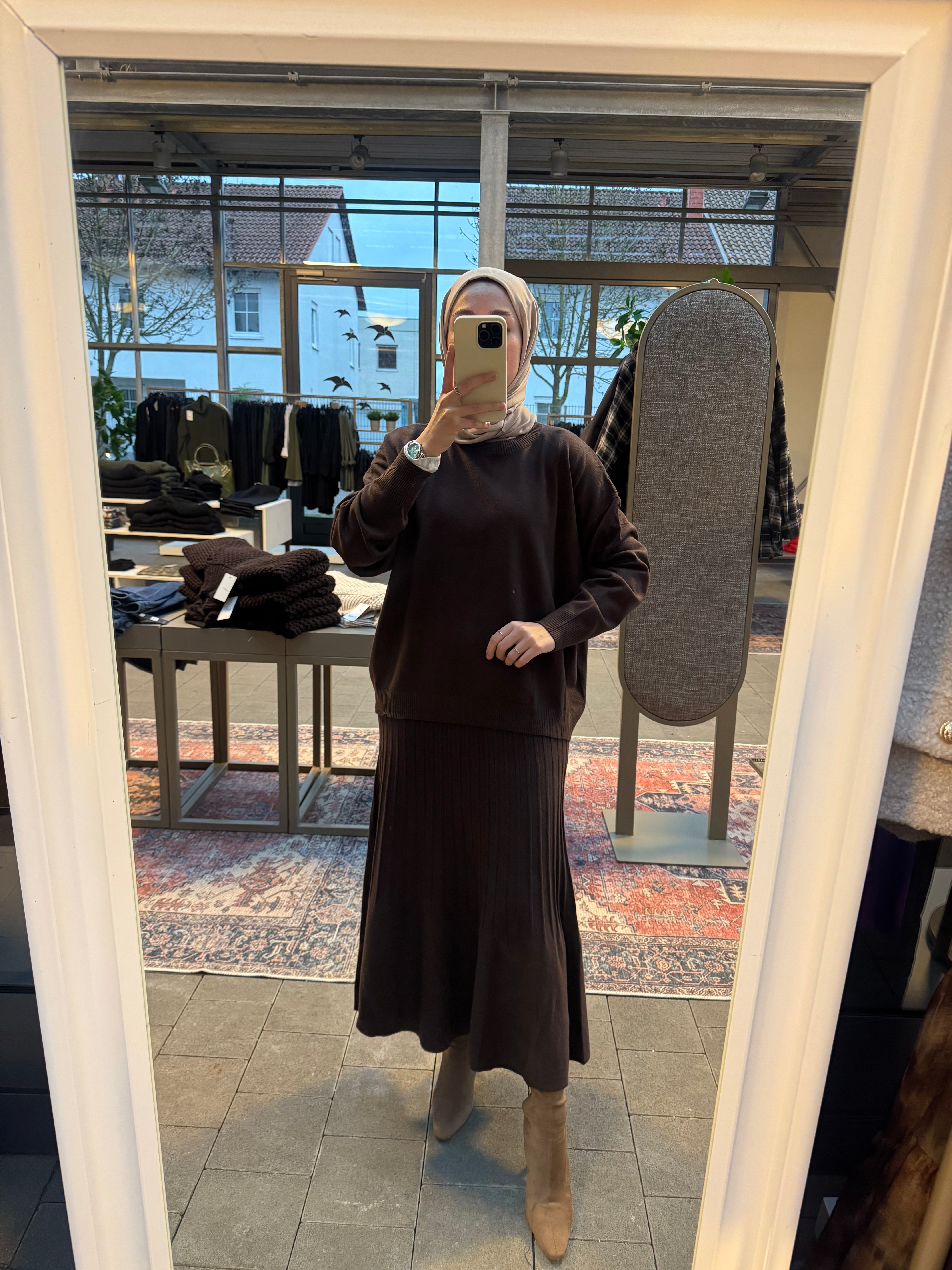 Strick 2-Teiler mit Rock