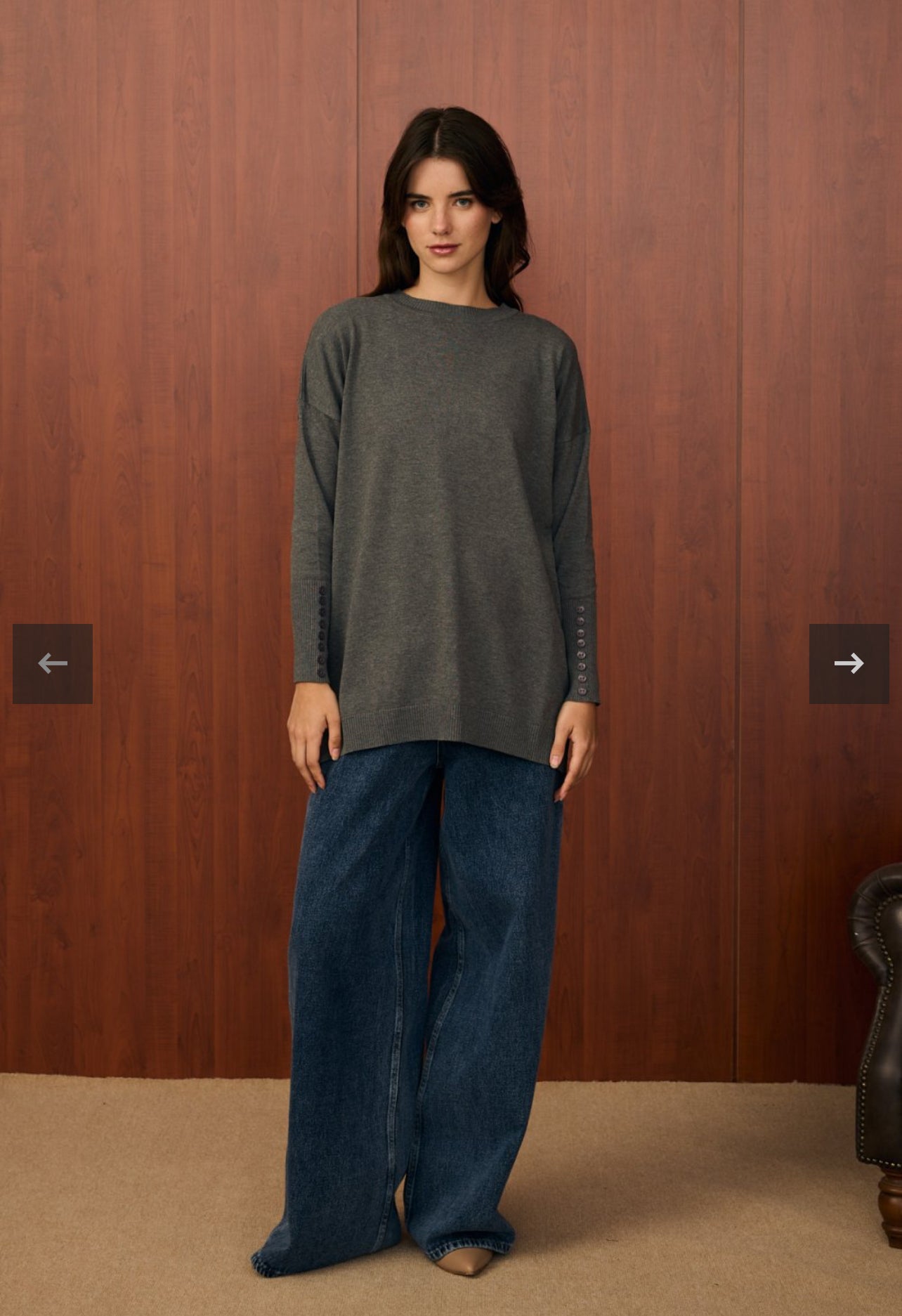 Basic Stricktunika mit Knöpfen