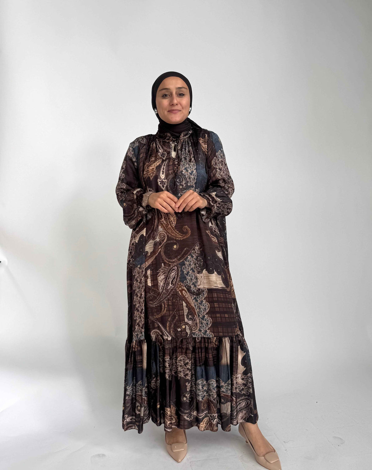 Kleid Etnik mit Seidenmix