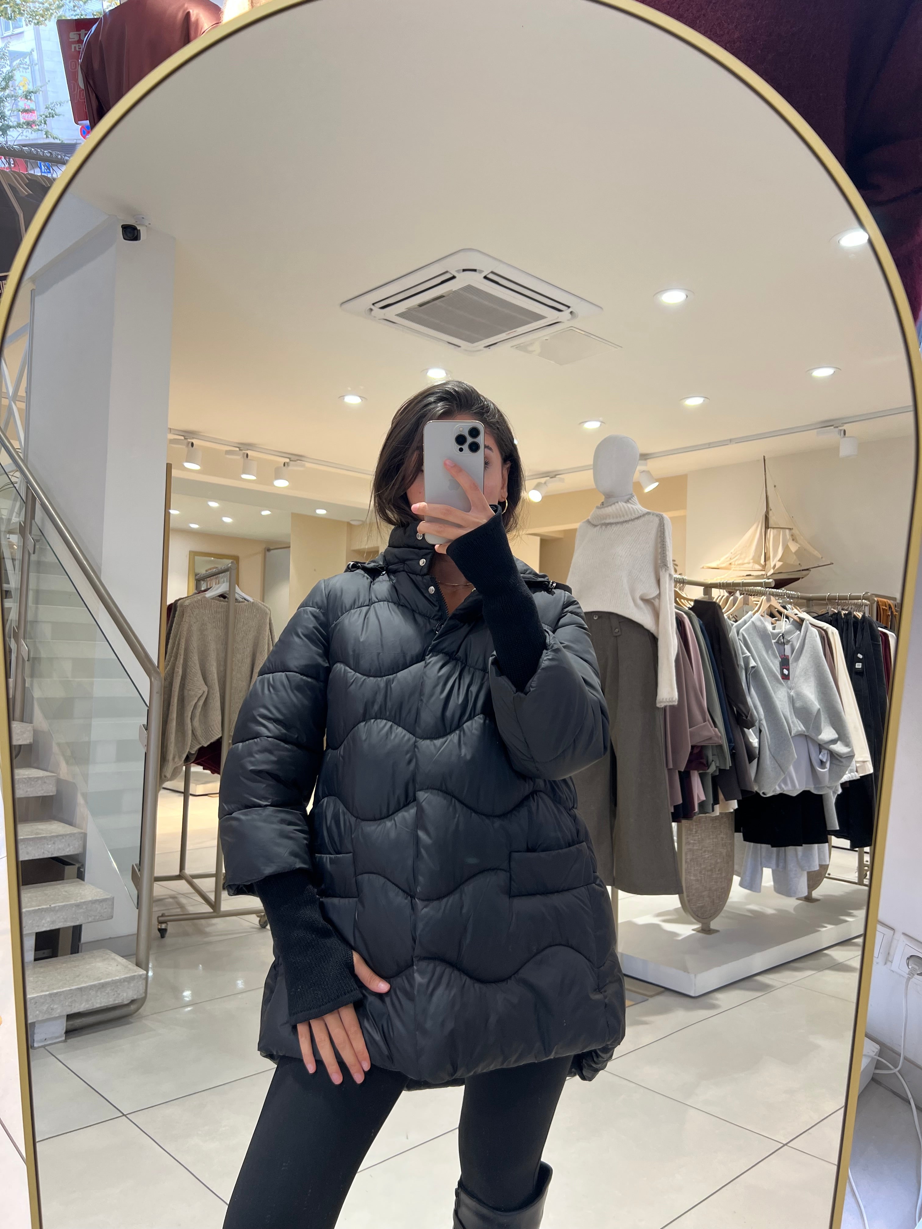 Steppjacke mit Strick