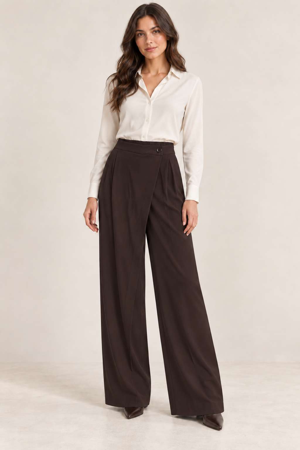 Krepp Hose mit Vorderdetail
