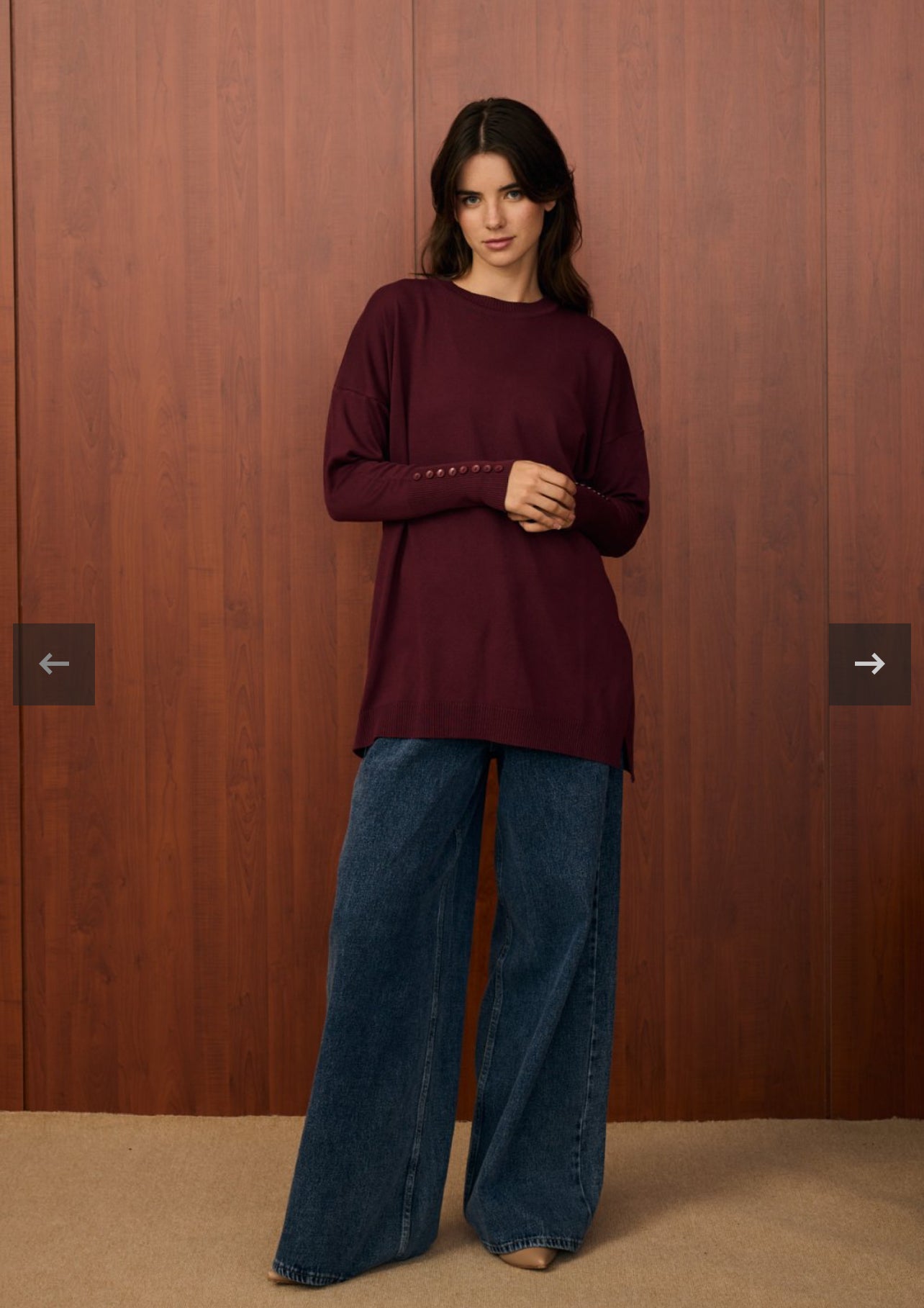 Basic Stricktunika mit Knöpfen