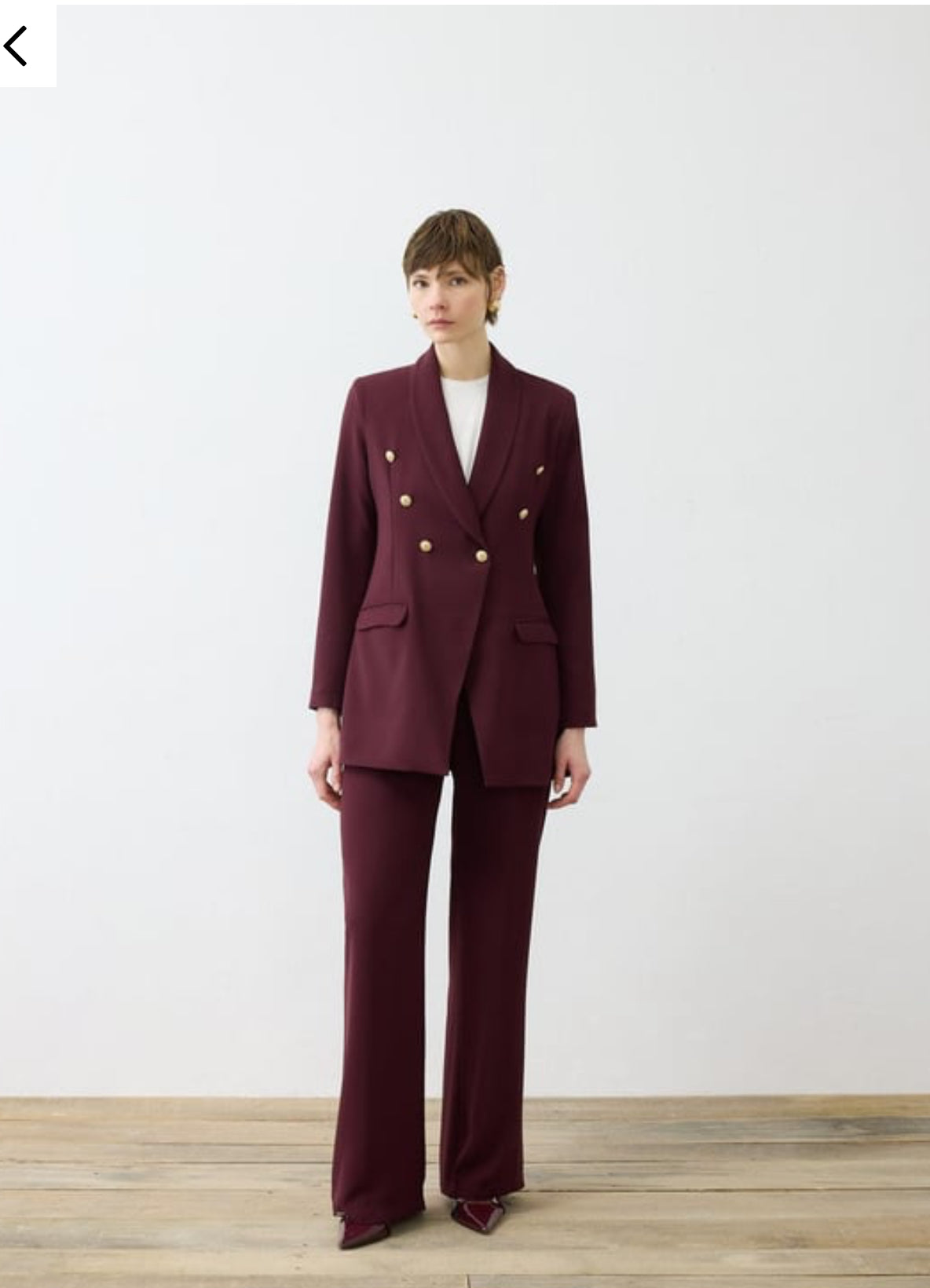 Rina Krep Hosen Zweiteiler Bordo