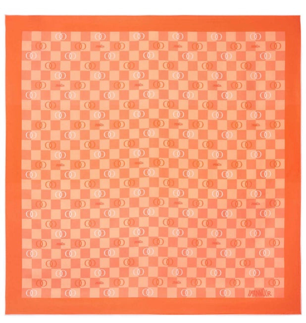 İmannoor Dama Logo Silk Scarf in Orange