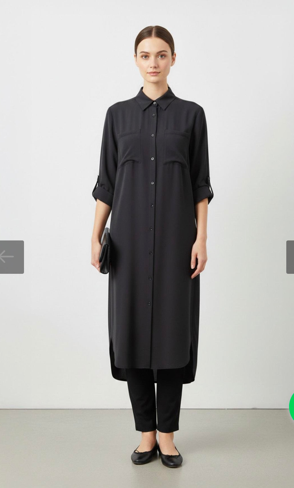 Tunika mit Taschen lang