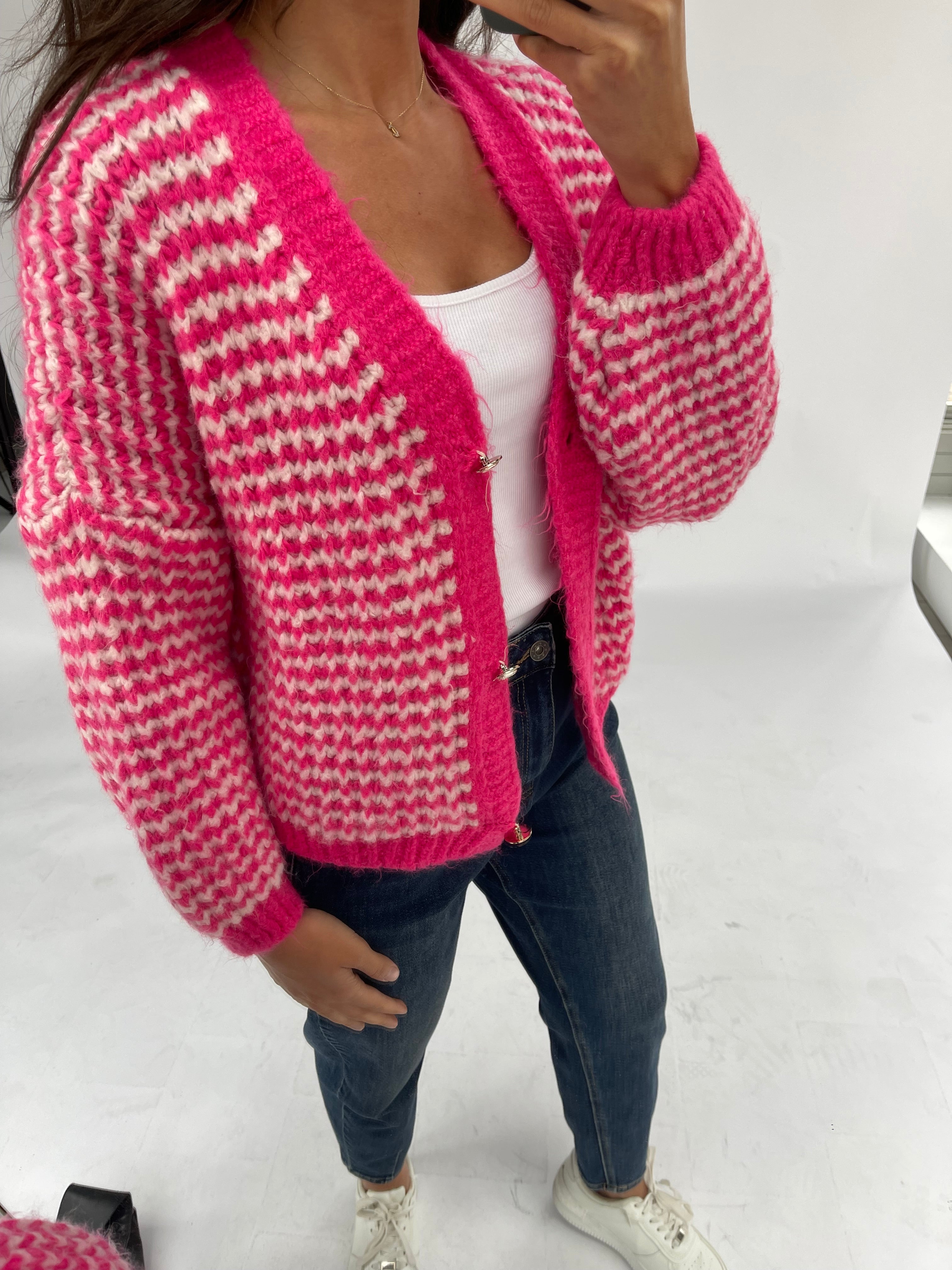 Strickjacke Onesize in Rosa