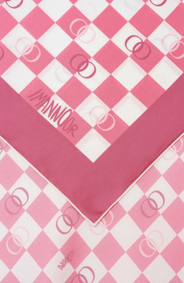 İmannoor Dama Logo Silk Scarf in Pink