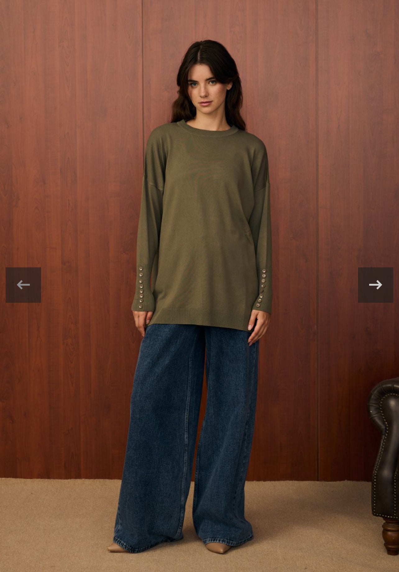 Basic Stricktunika mit Knöpfen