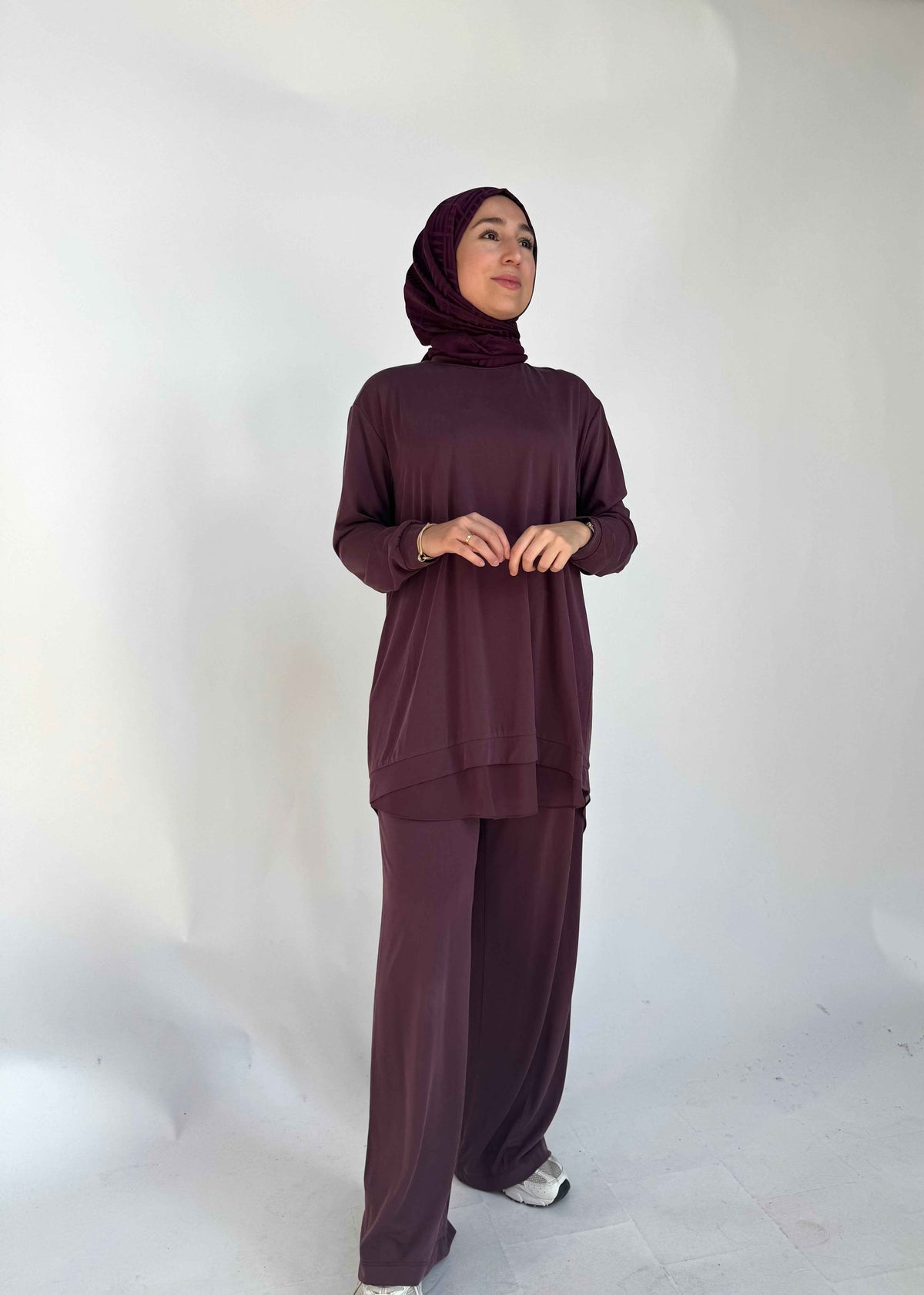 Zweiteiler Modal mit Chiffon