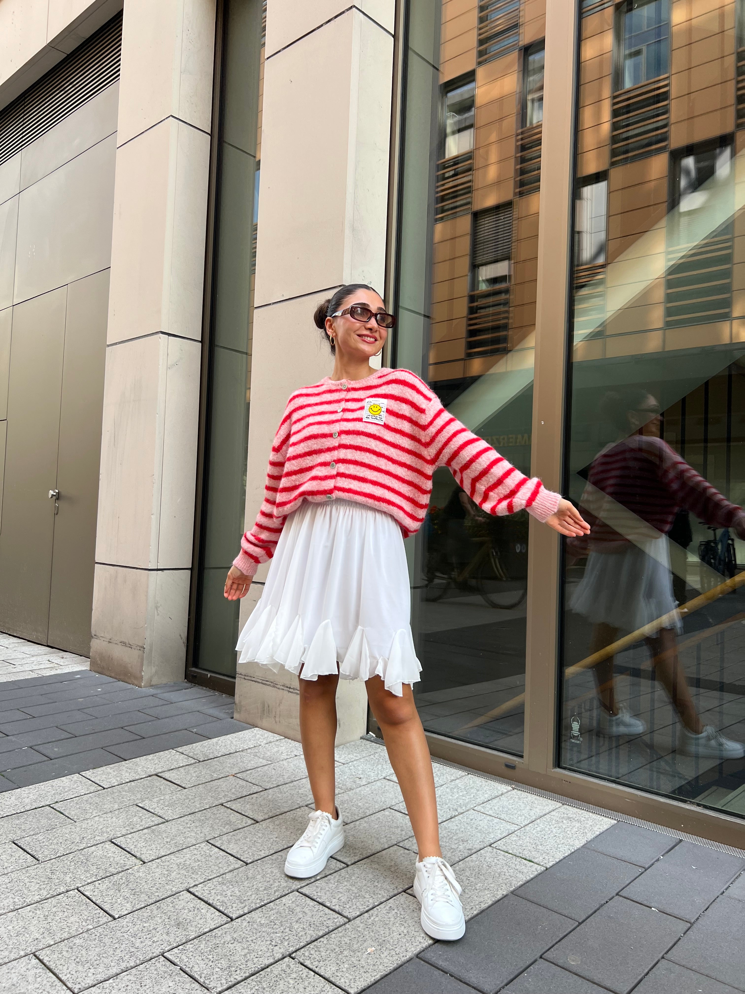 Smiley Cardigan Gestreift