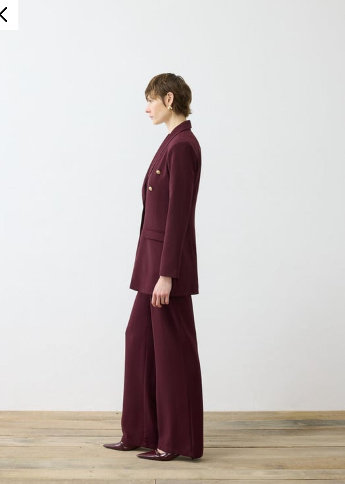 Rina Krep Hosen Zweiteiler Bordo