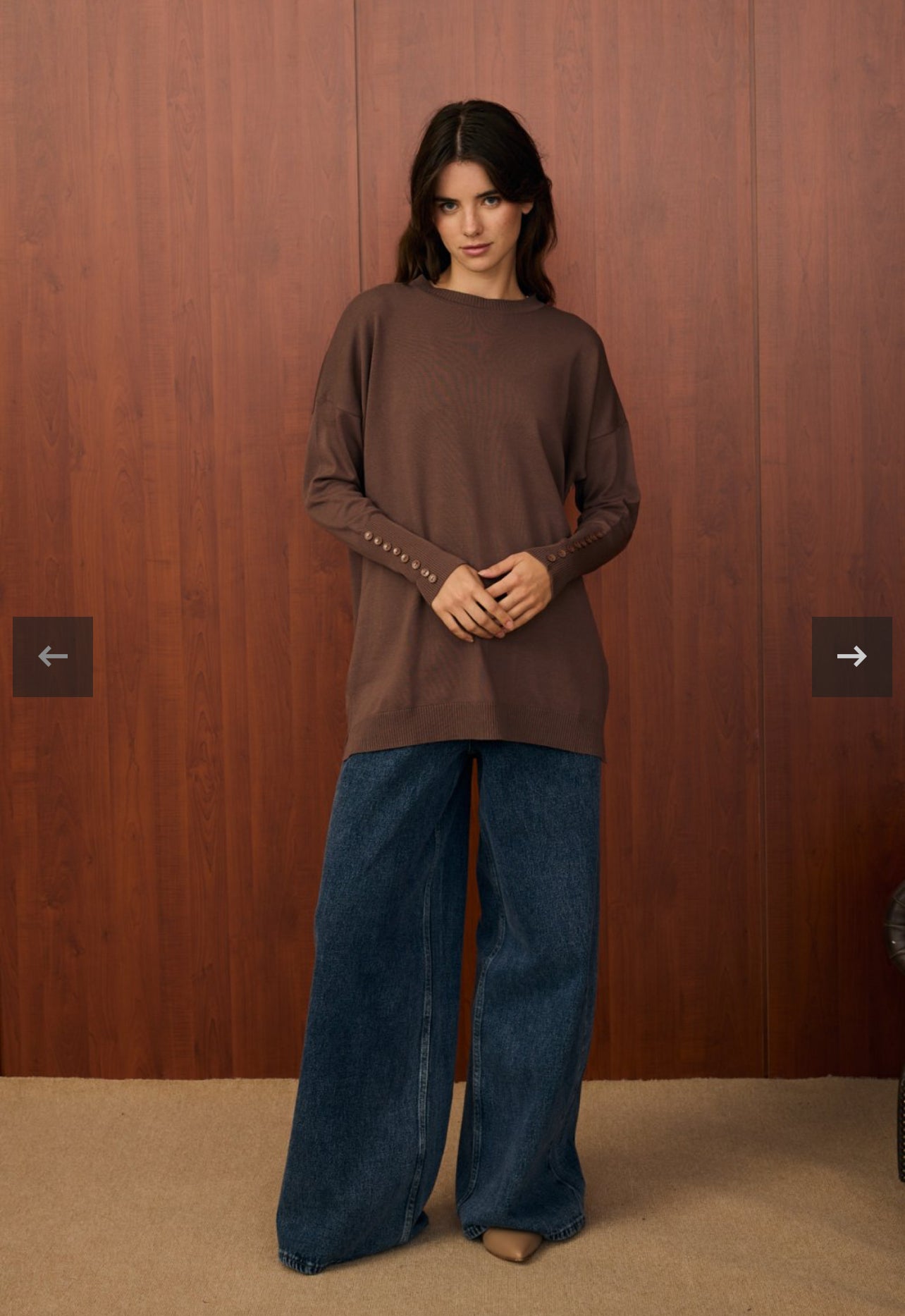 Basic Stricktunika mit Knöpfen