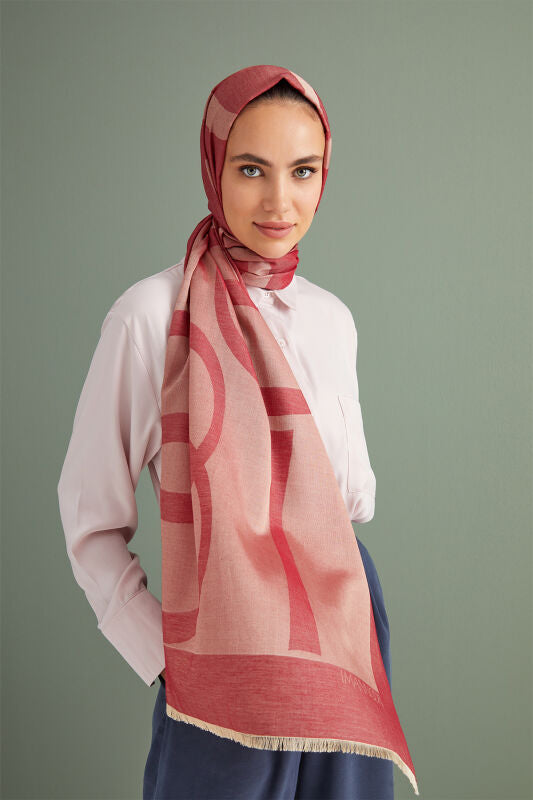 Imannoor Cotton Silk Shawl Red