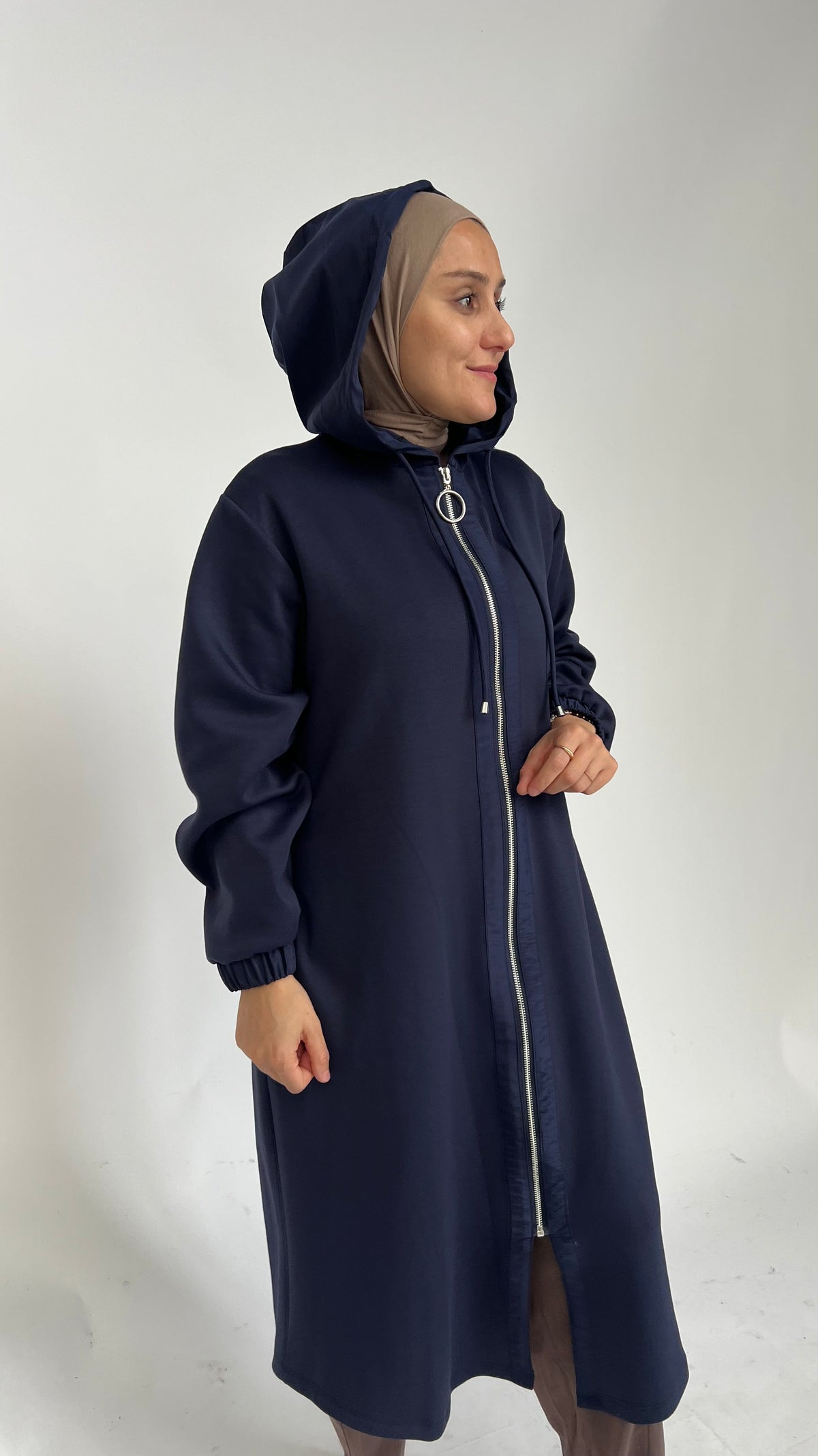 Lange Sweatjacke