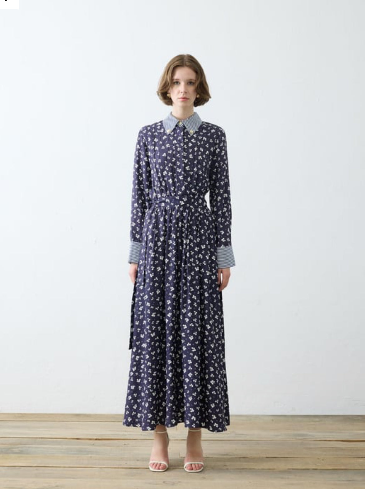 Milan Rayon Viskose Kleid Marineblau