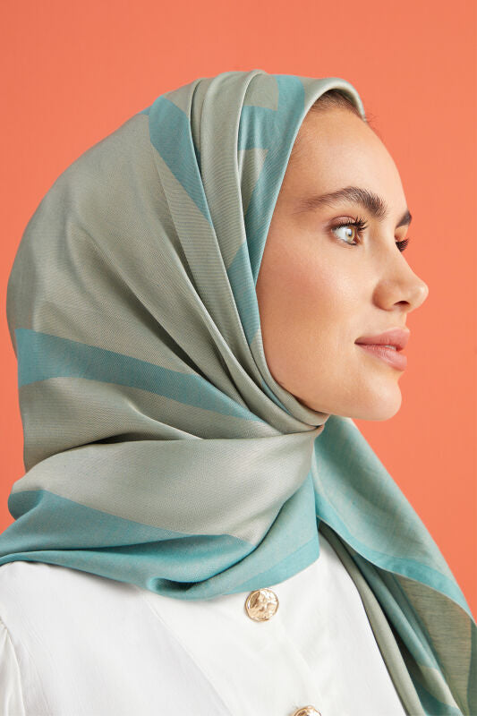 Imannoor Cotton Silk Shawl Turquoise