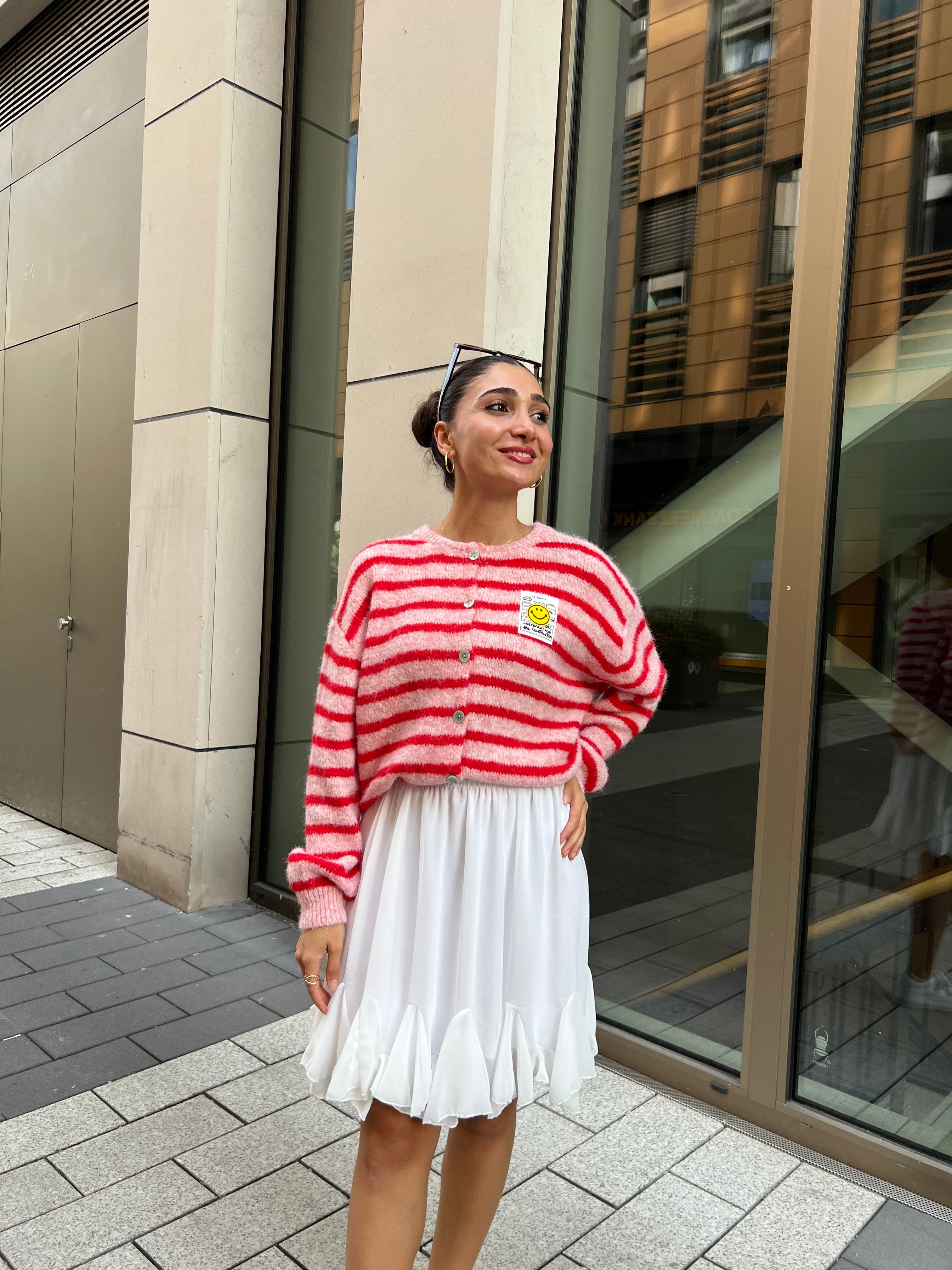 Smiley Cardigan Gestreift