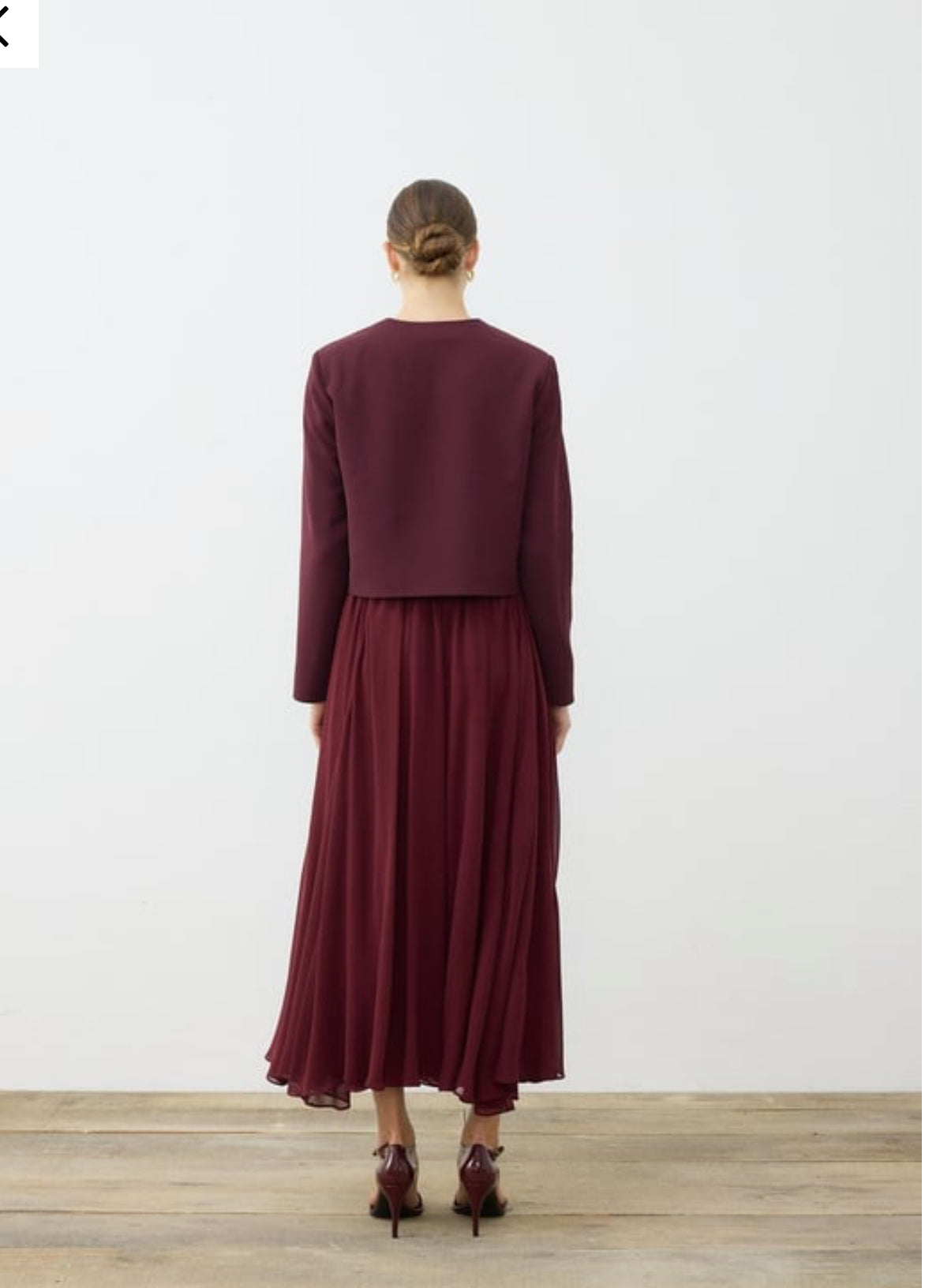 Amira Krep-Chiffon Zweiteiler Bordo