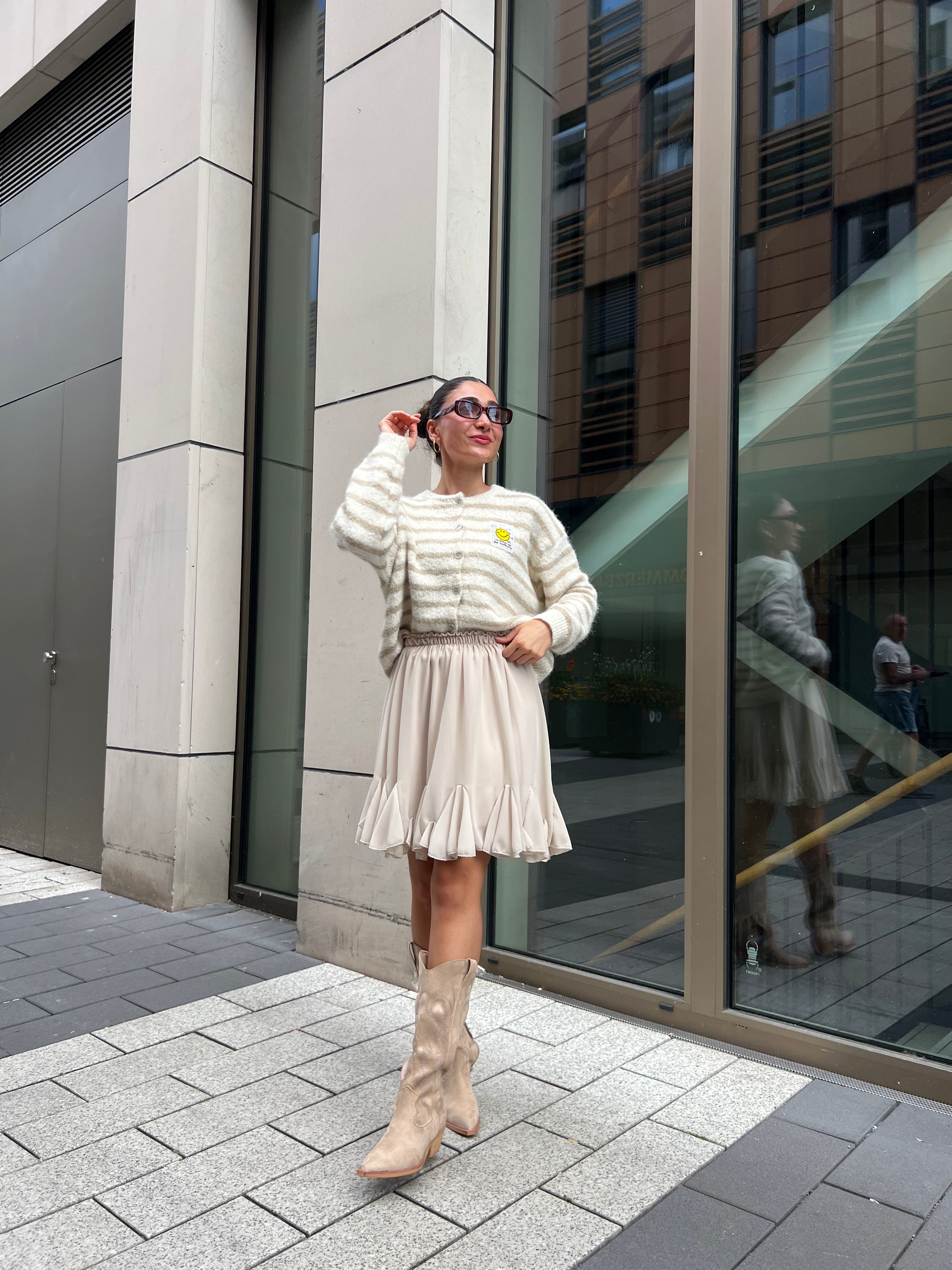 Smiley Cardigan Gestreift