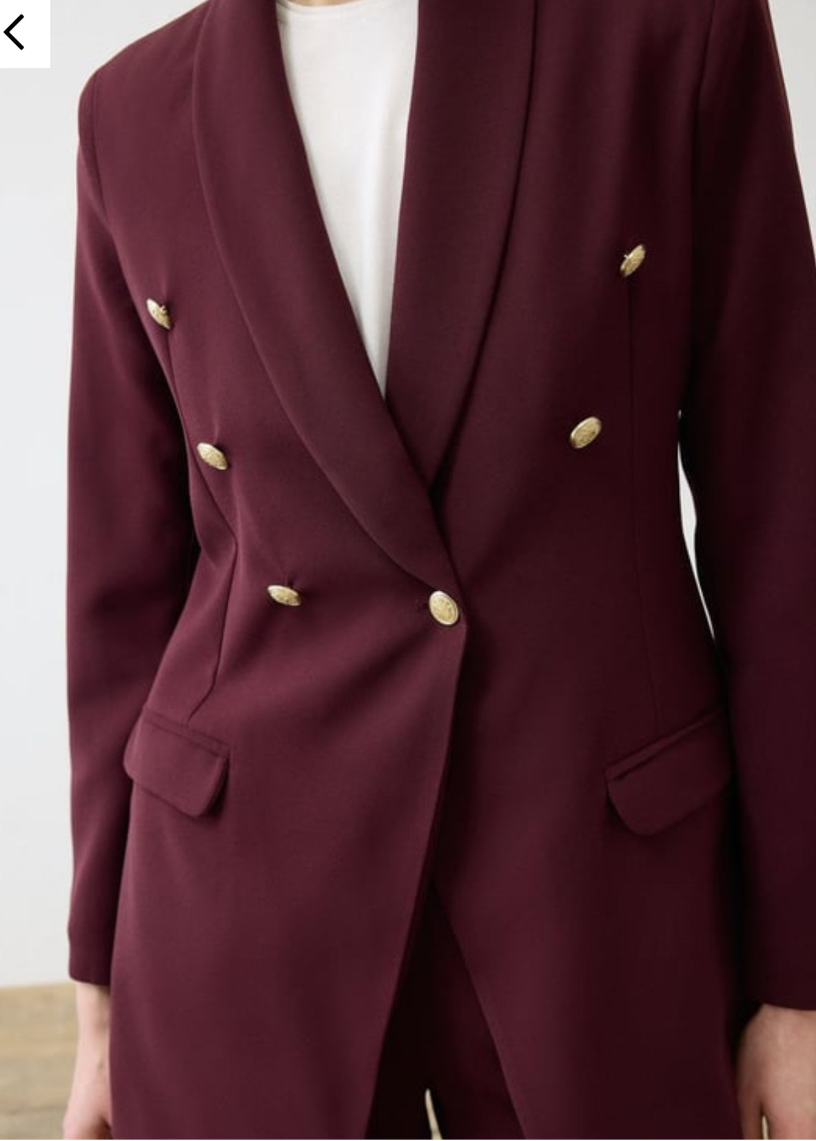 Rina Krep Hosen Zweiteiler Bordo