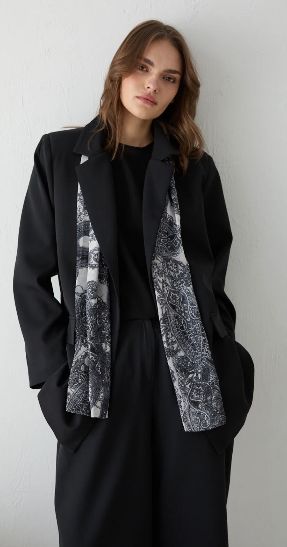 Blazer-Set mit Schal