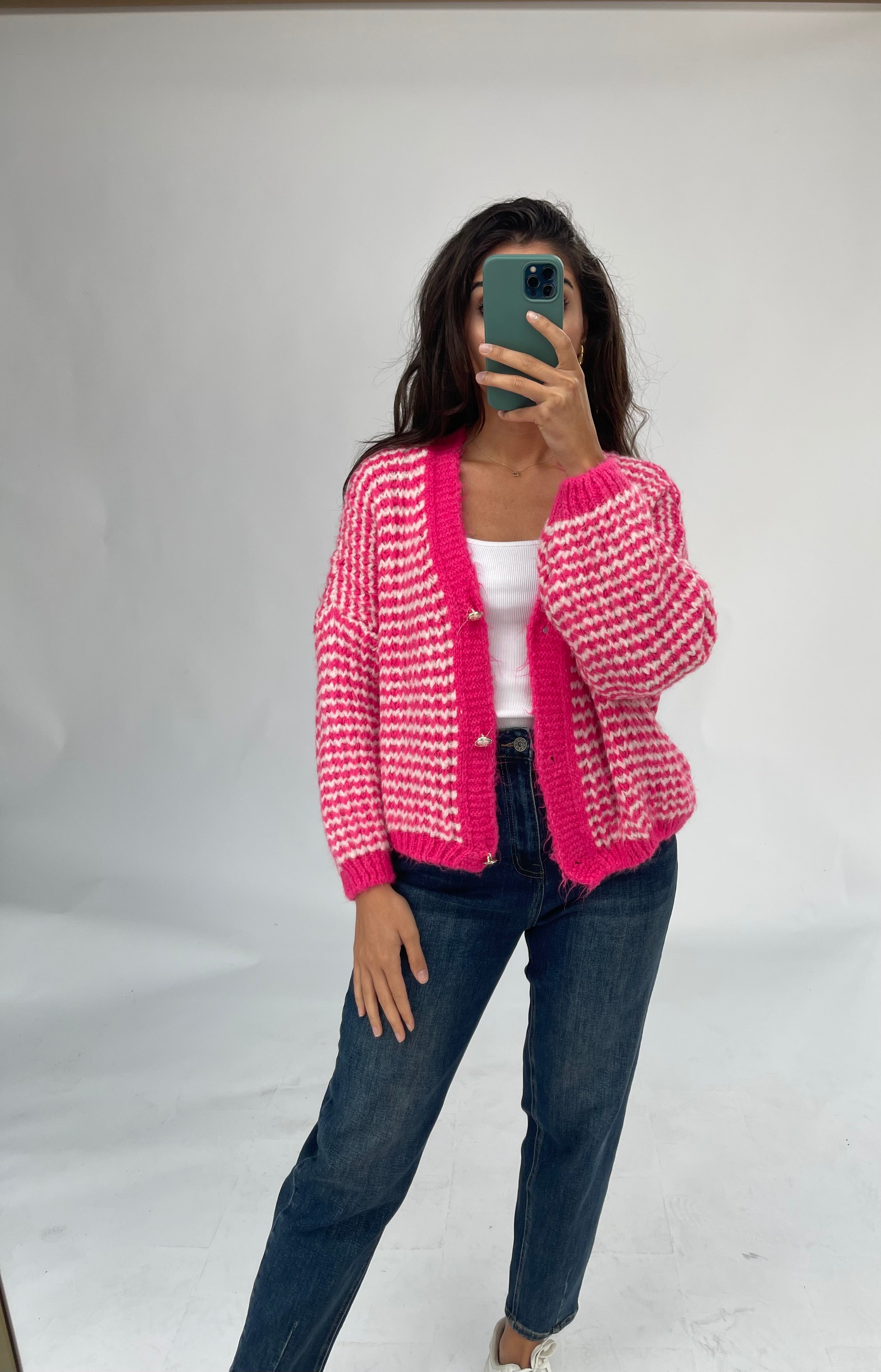Strickjacke Onesize in Rosa