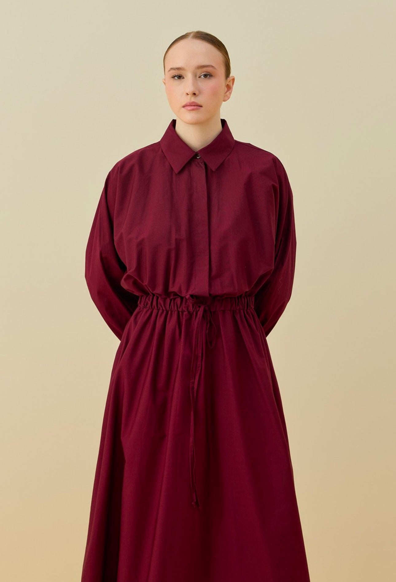 Poplin Kleid mit Gummizug