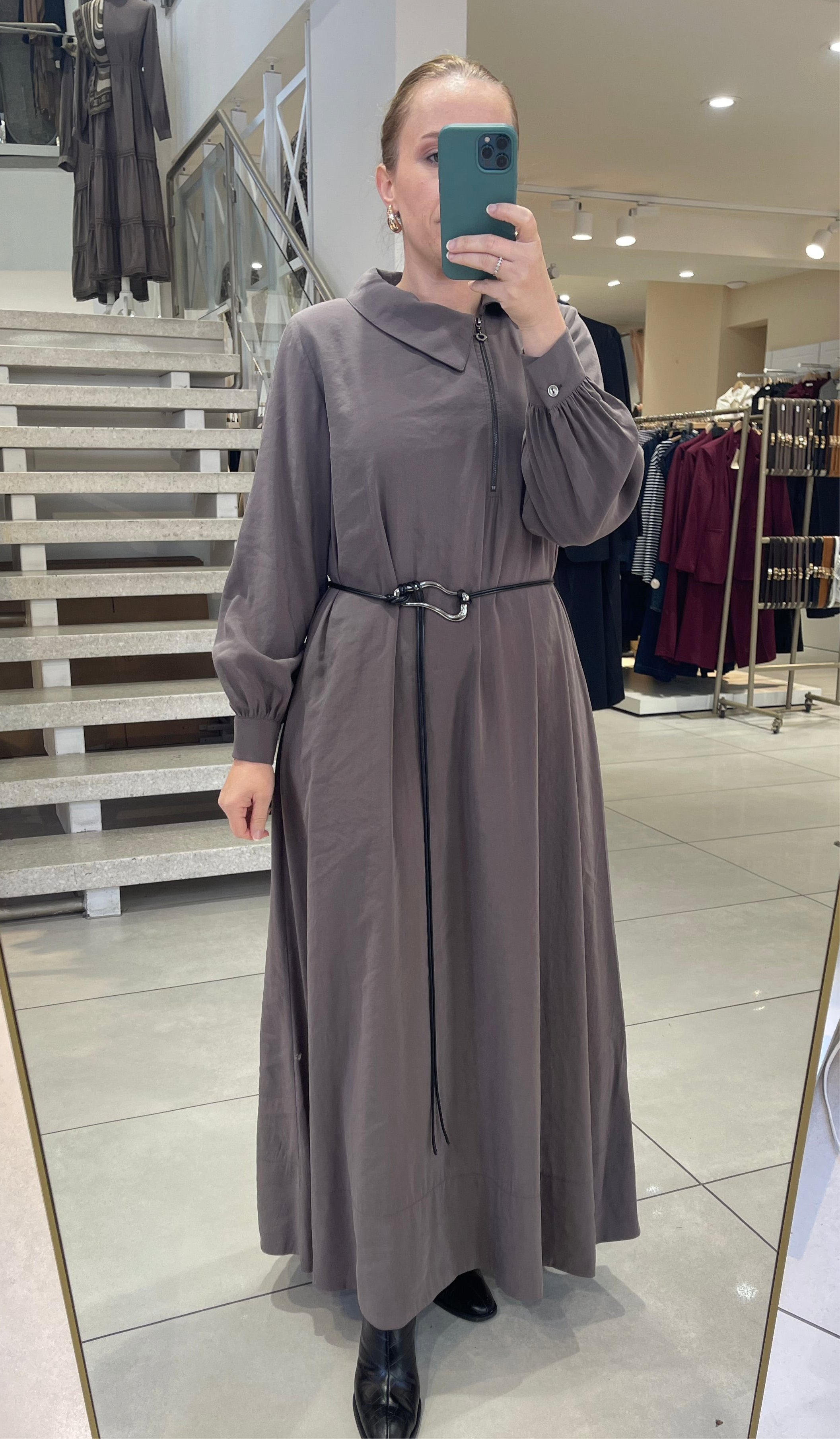 Maxikleid mit Reißverschluss