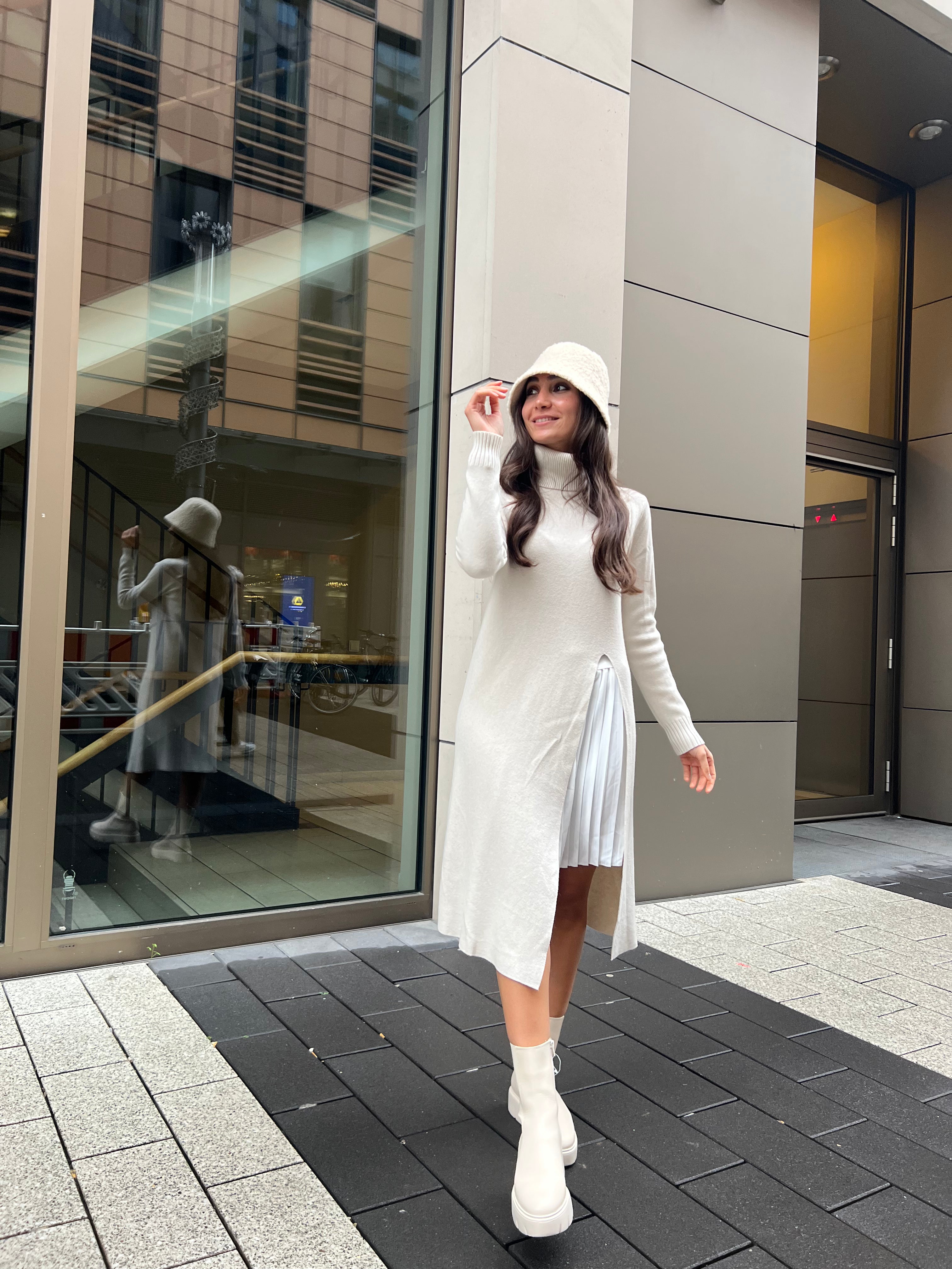 Strickoberteil mit Schlitz