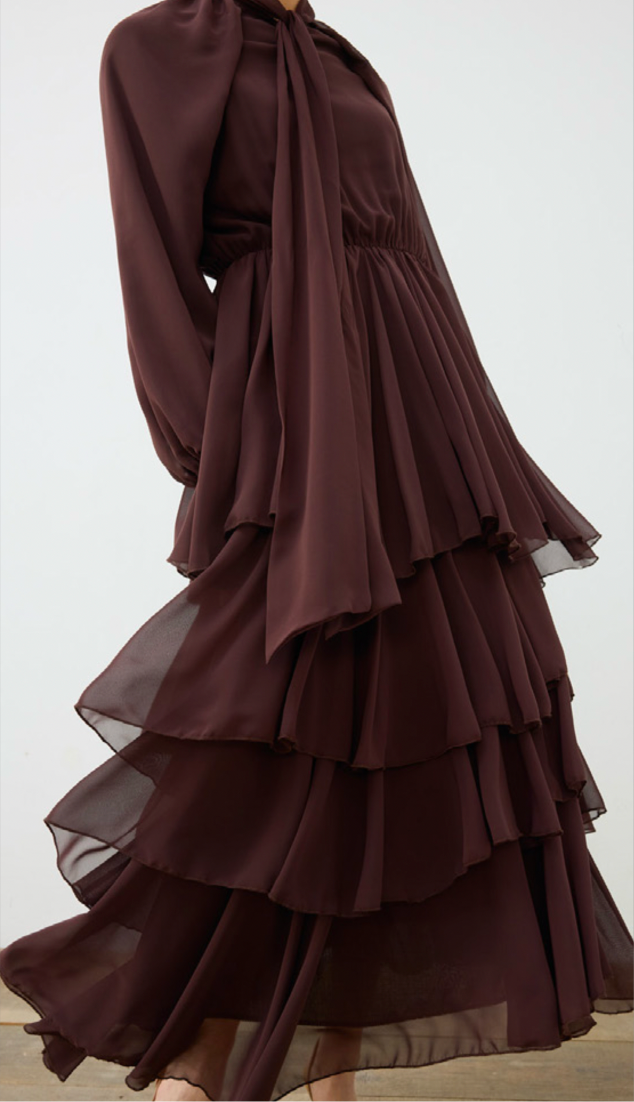 Terzi Chiffon Kleid einfarbig