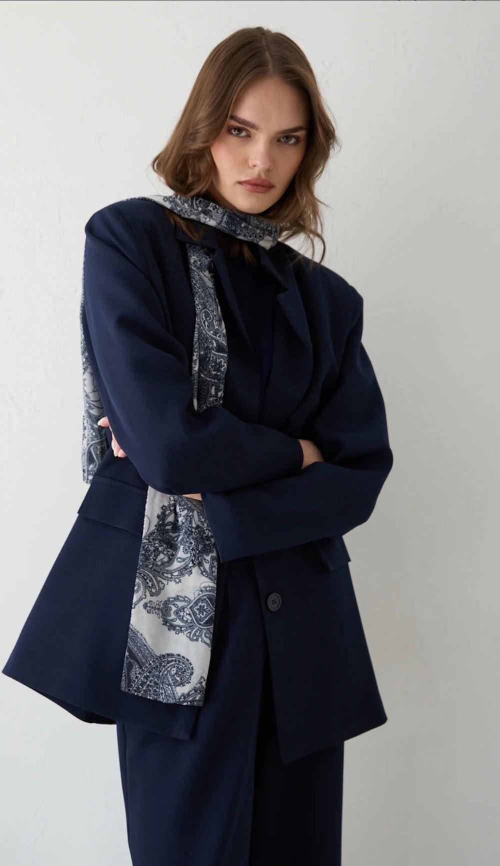 Blazer-Set mit Schal