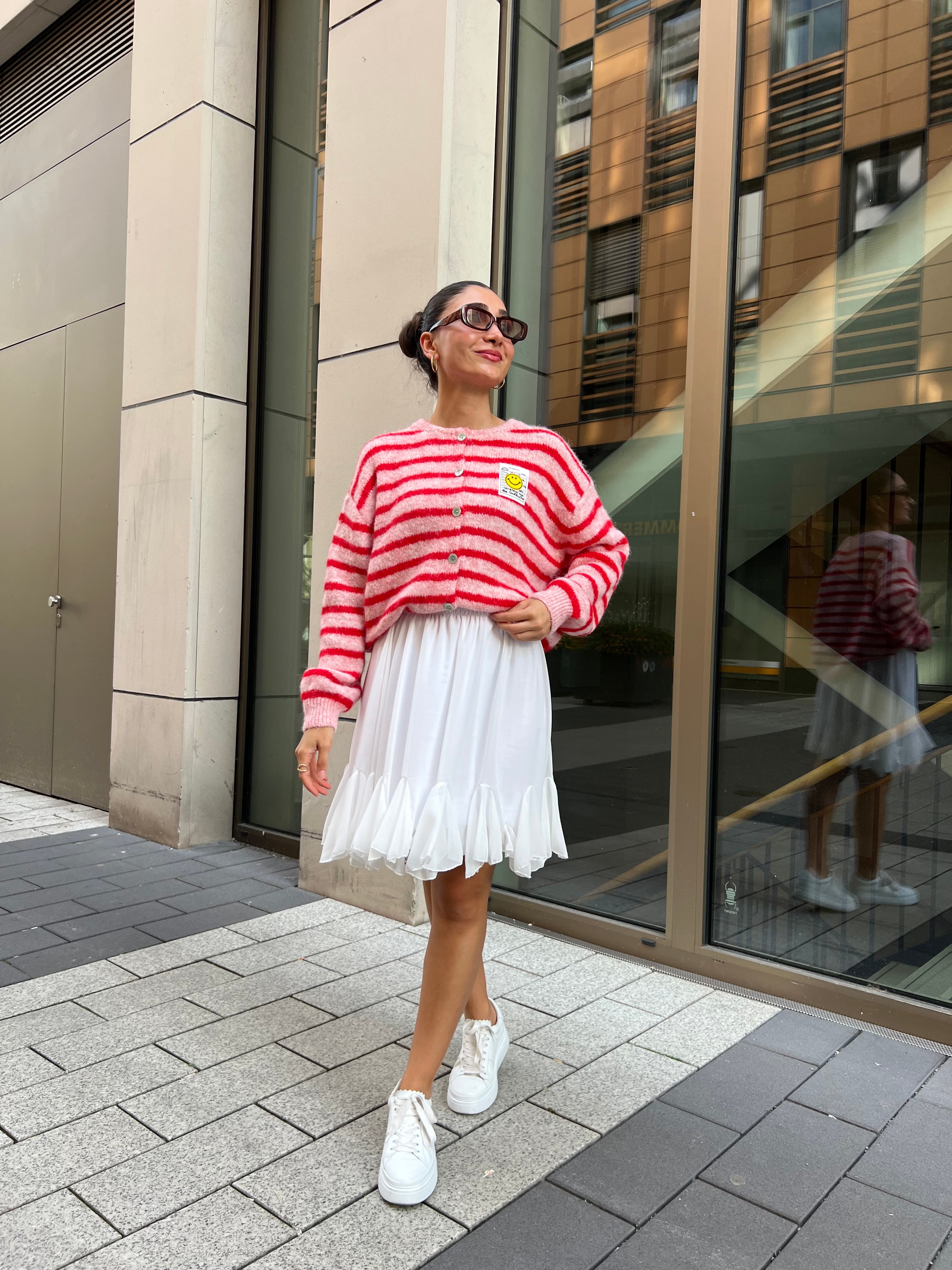 Smiley Cardigan Gestreift