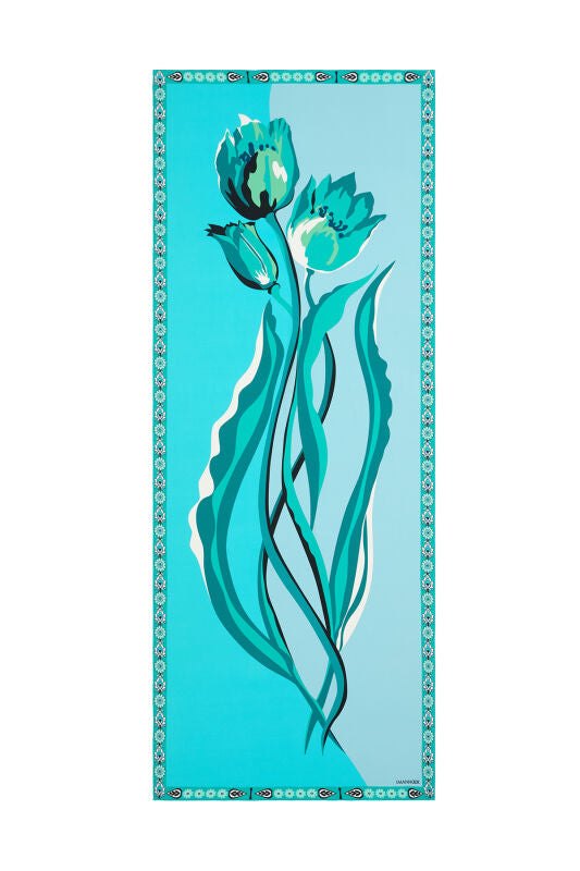 Tulip Silk Shawl Turquoise