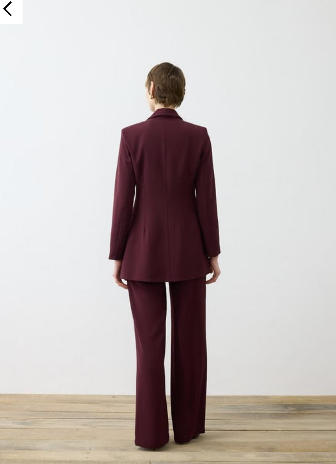 Rina Krep Hosen Zweiteiler Bordo