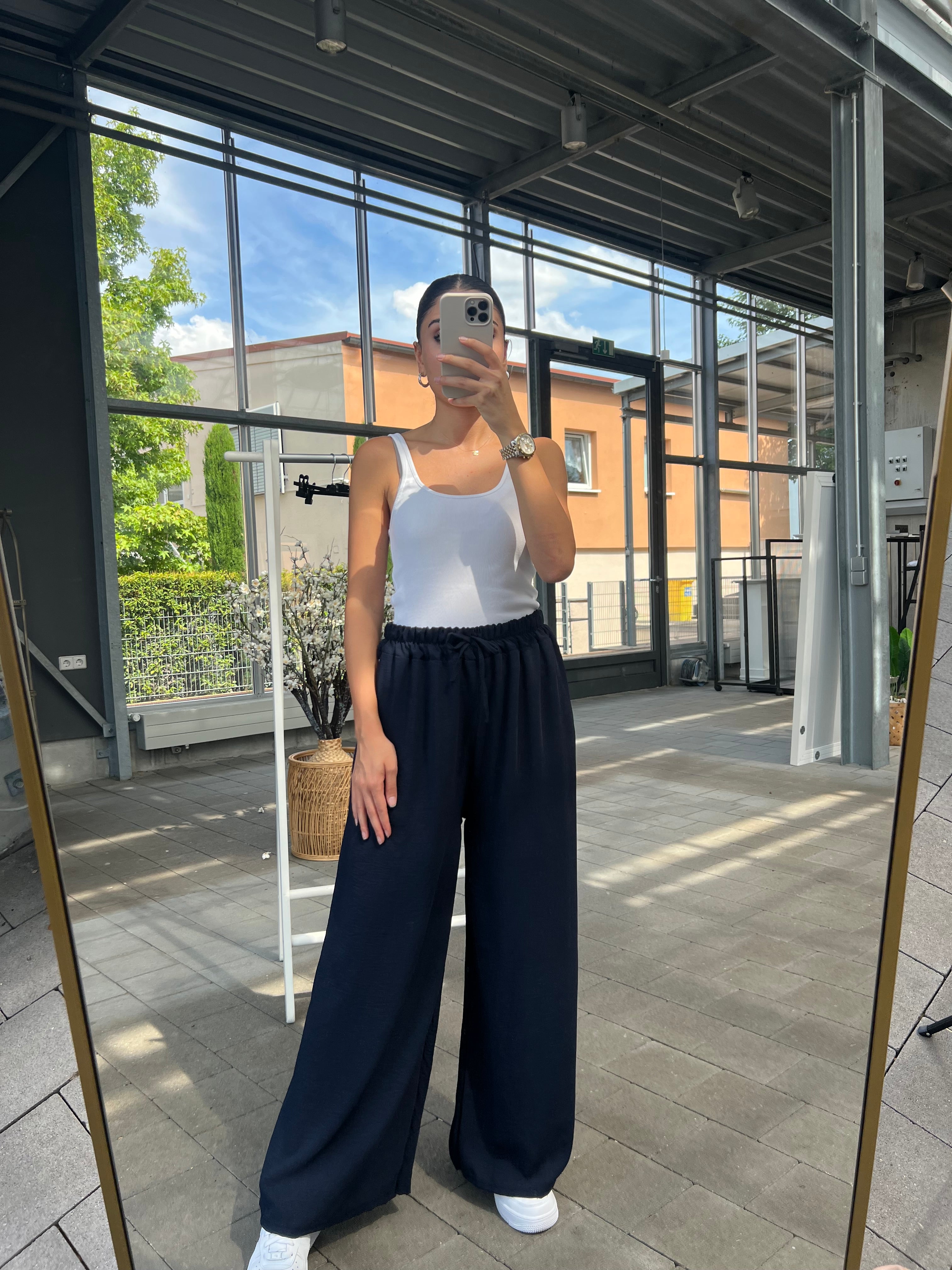 Weite Viskose Hose