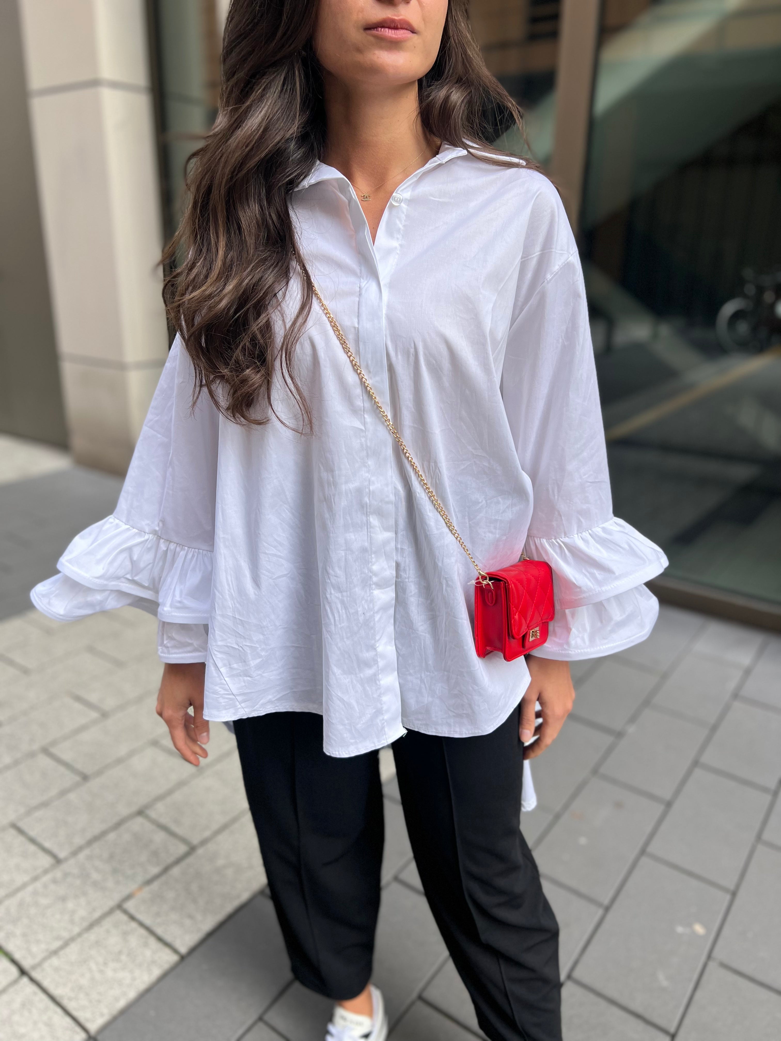 Bluse mit Volantärmeln