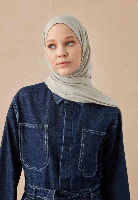 Jersey scarf in Stone