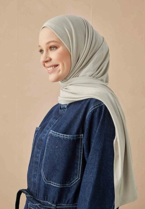 Jersey scarf in Stone