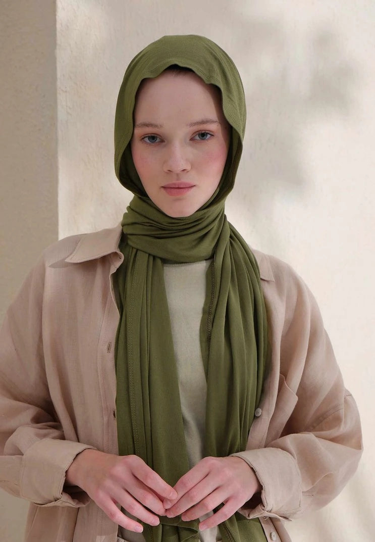 Fresh Scarfs Jersey scarf in Leaf Green