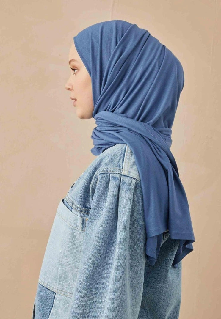 Fresh Scarfs Jersey scarf in Denim Blue