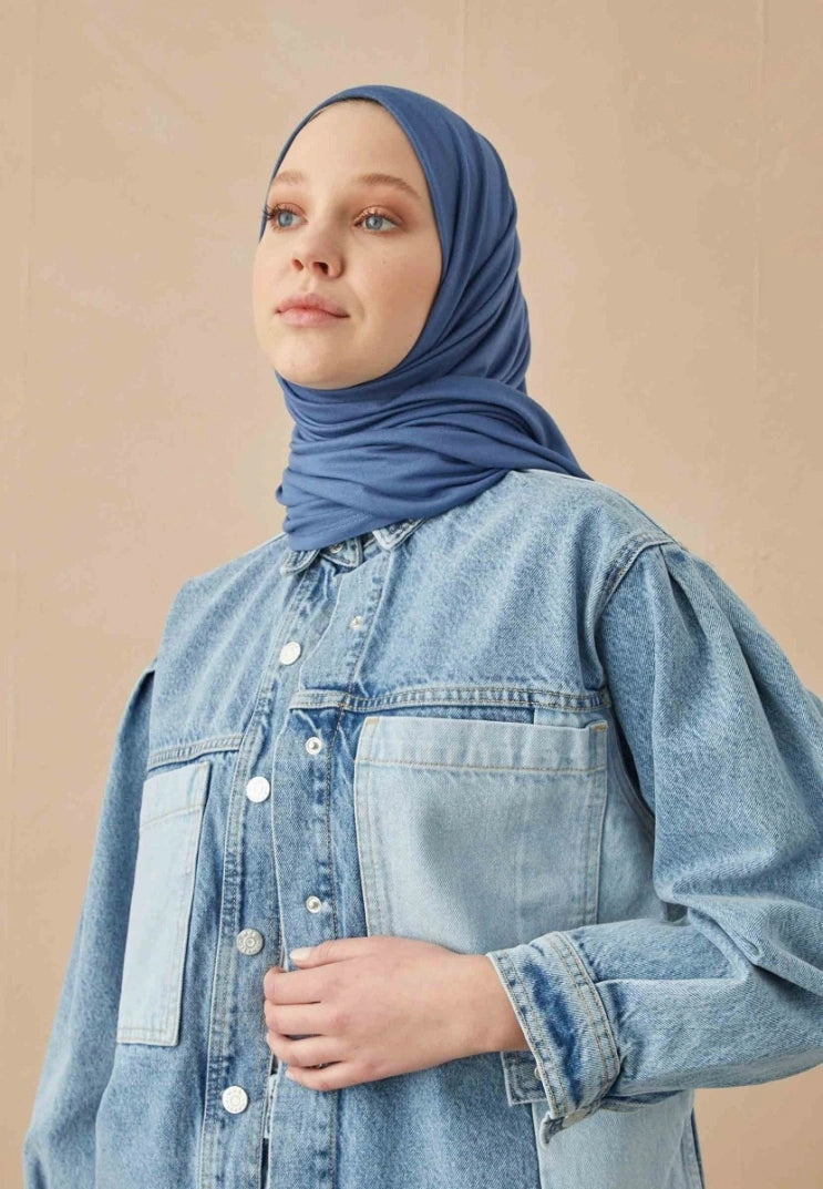 Fresh Scarfs Jersey scarf in Denim Blue