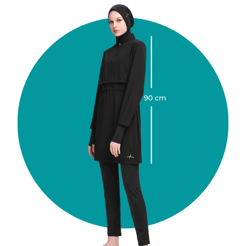 Full body swimsuit hijabi swimwear from Hasema in black